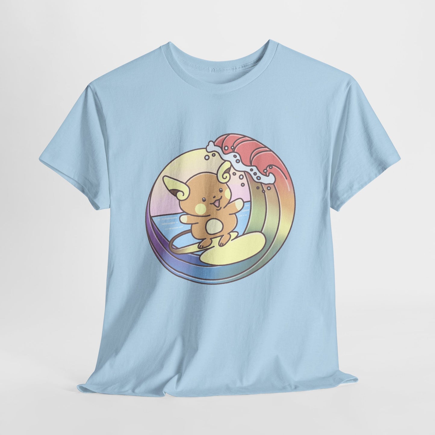 Rainbow surfer unisex shirt from organic cotton (US market)