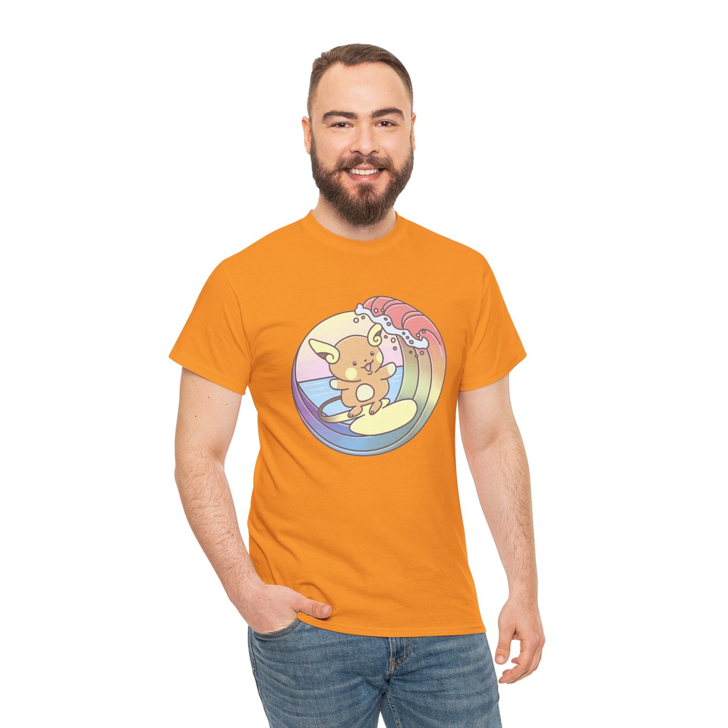 Rainbow surfer unisex shirt from organic cotton (US market)