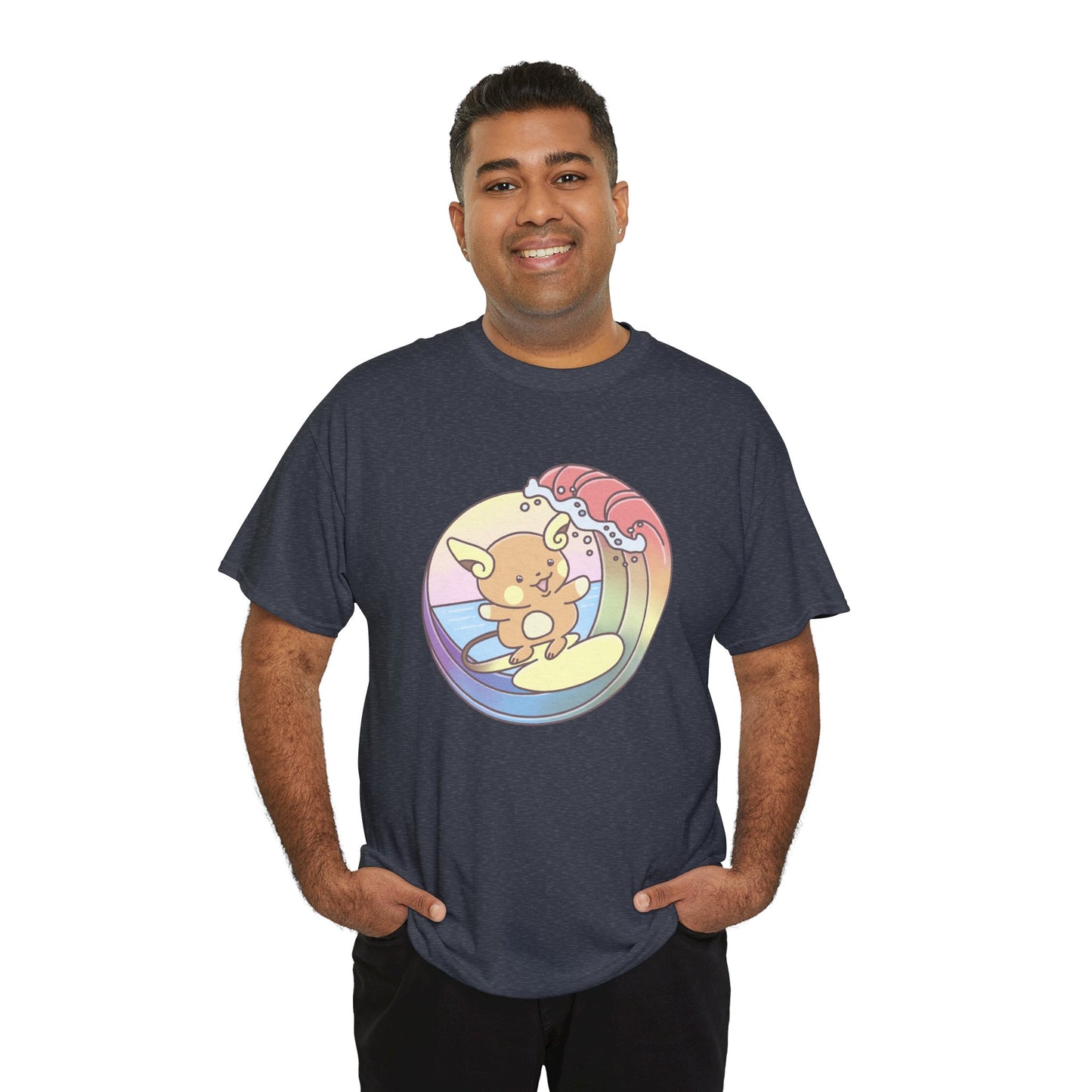 Rainbow surfer unisex shirt from organic cotton (US market)