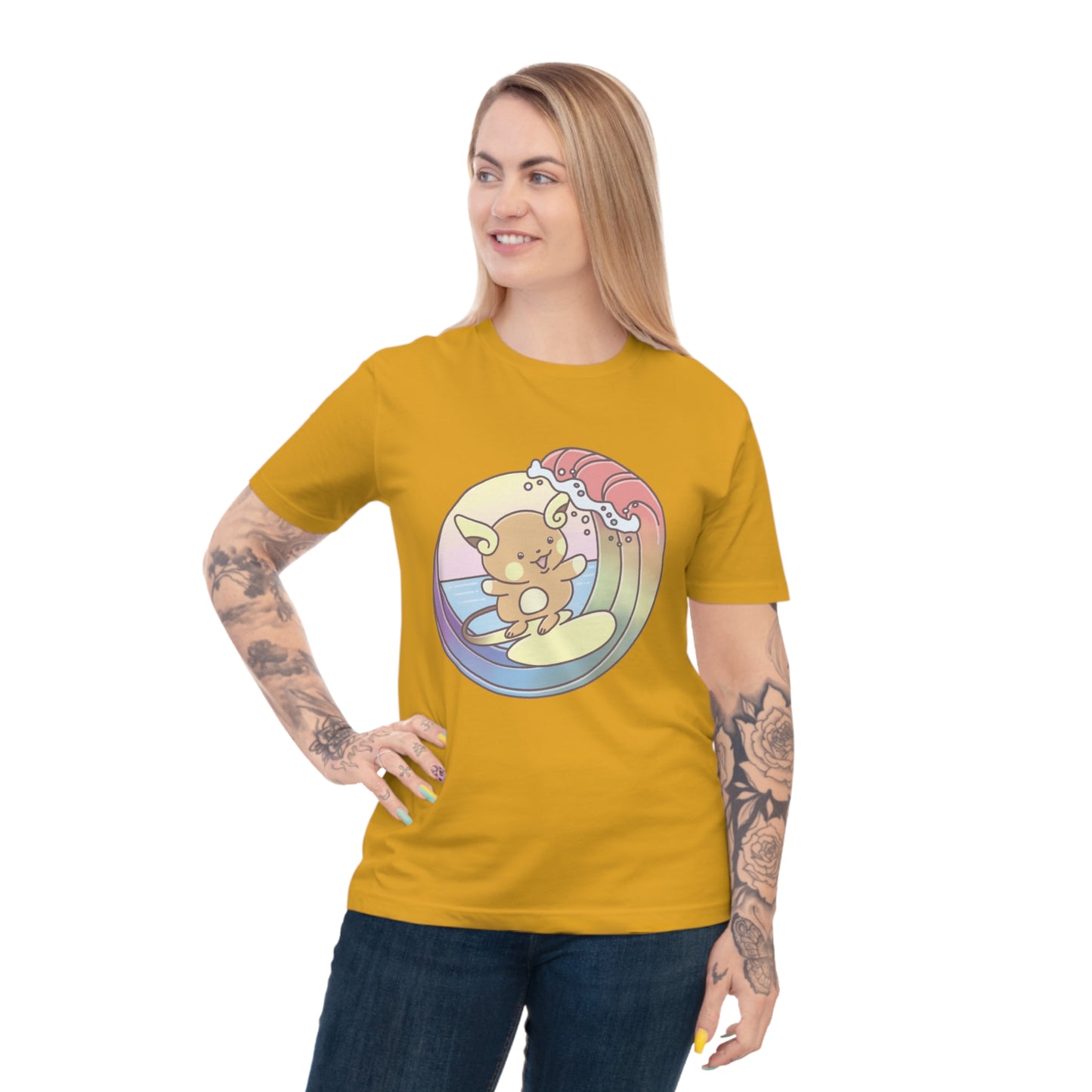 Rainbow surfer unisex shirt from organic cotton (EU market)