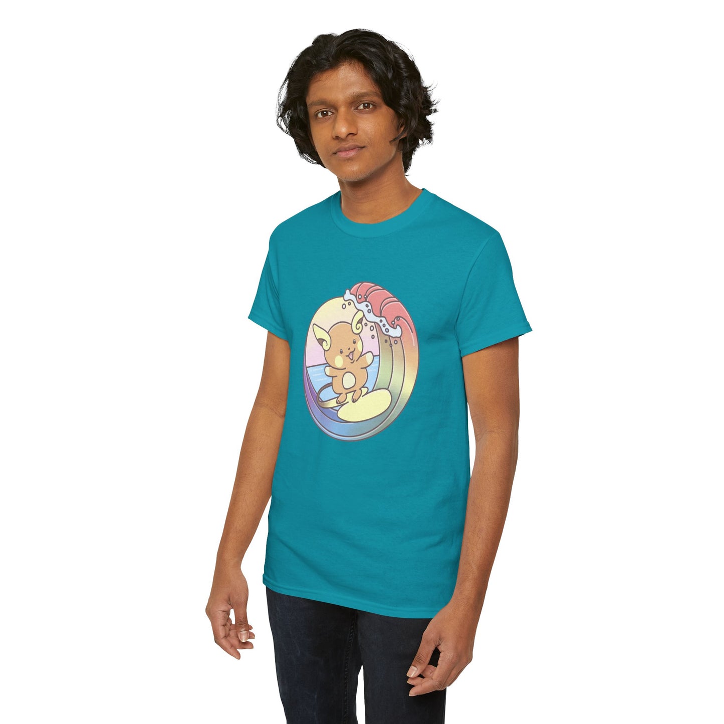Rainbow surfer unisex shirt from organic cotton (US market)