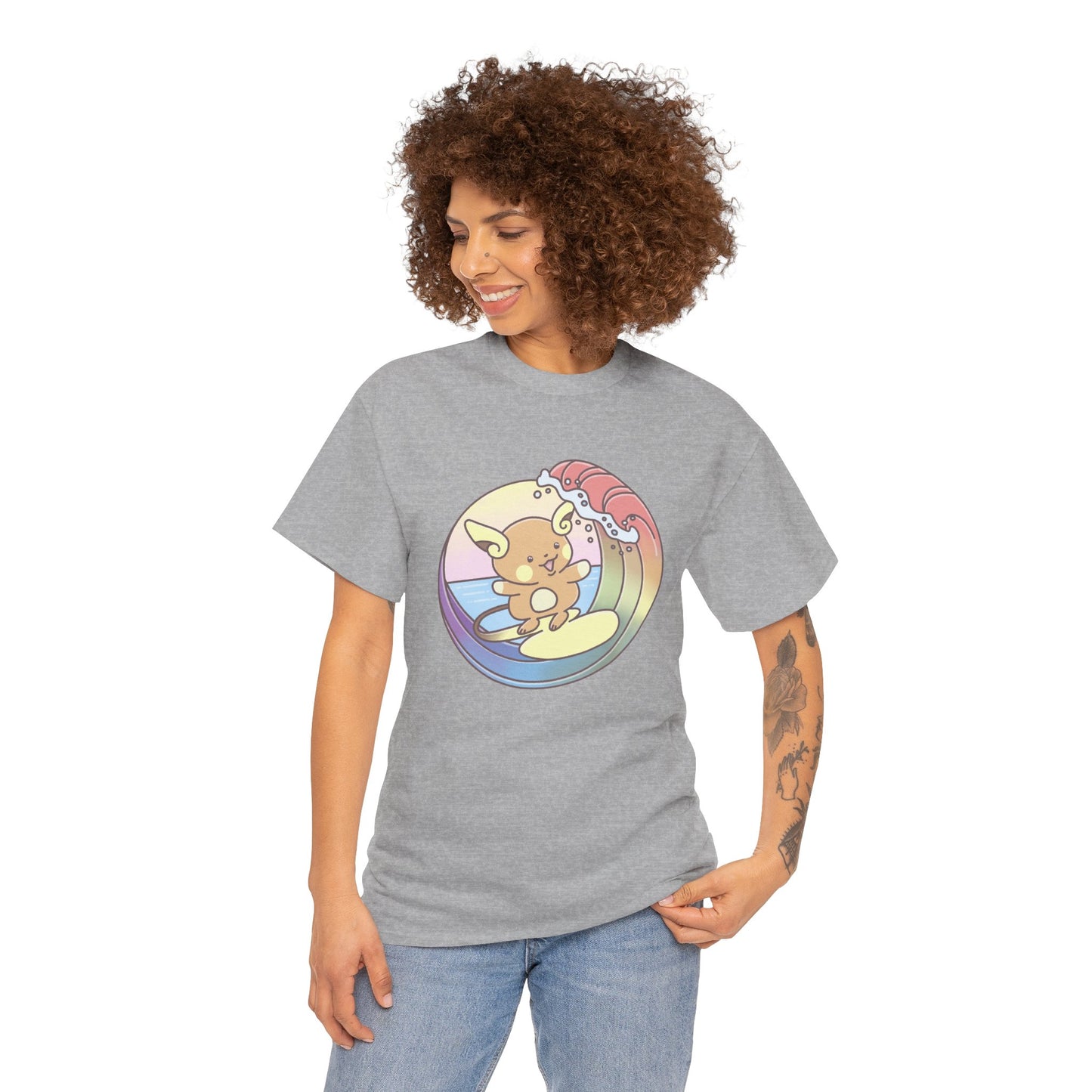 Rainbow surfer unisex shirt from organic cotton (US market)