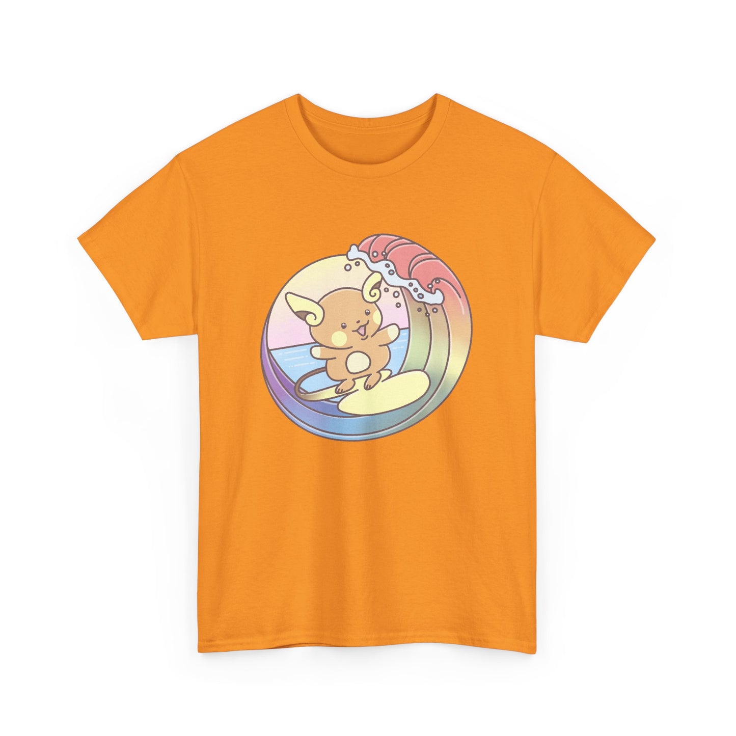 Rainbow surfer unisex shirt from organic cotton (US market)