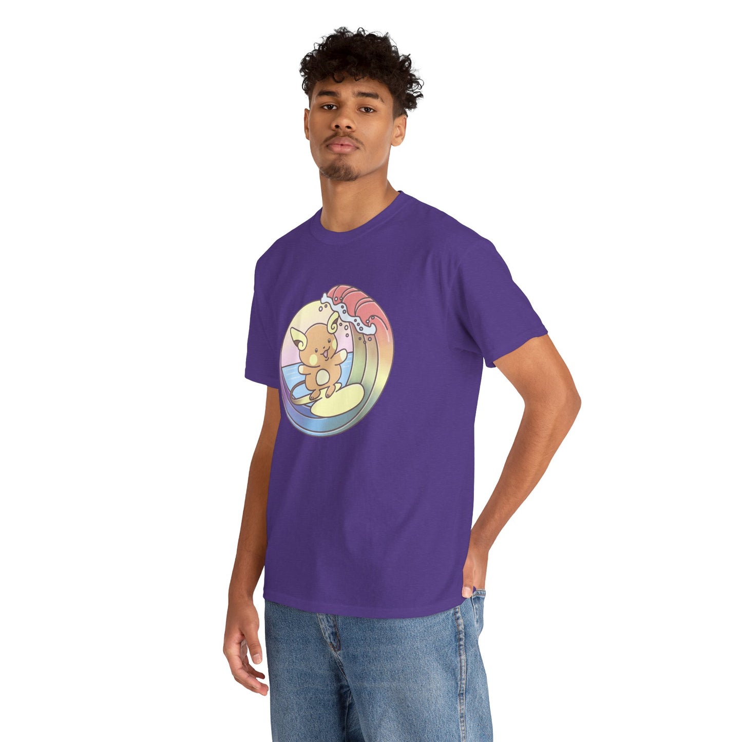 Rainbow surfer unisex shirt from organic cotton (US market)