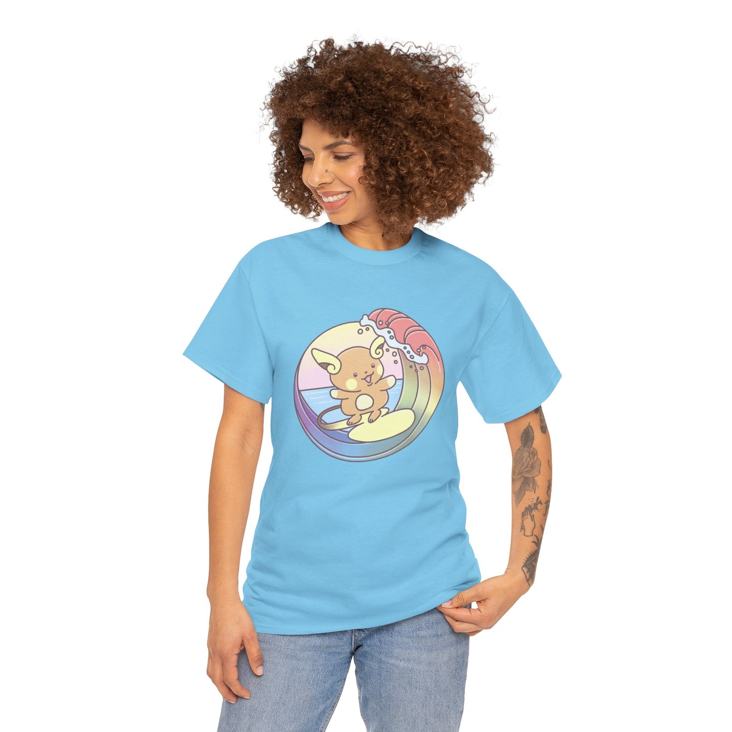 Rainbow surfer unisex shirt from organic cotton (US market)