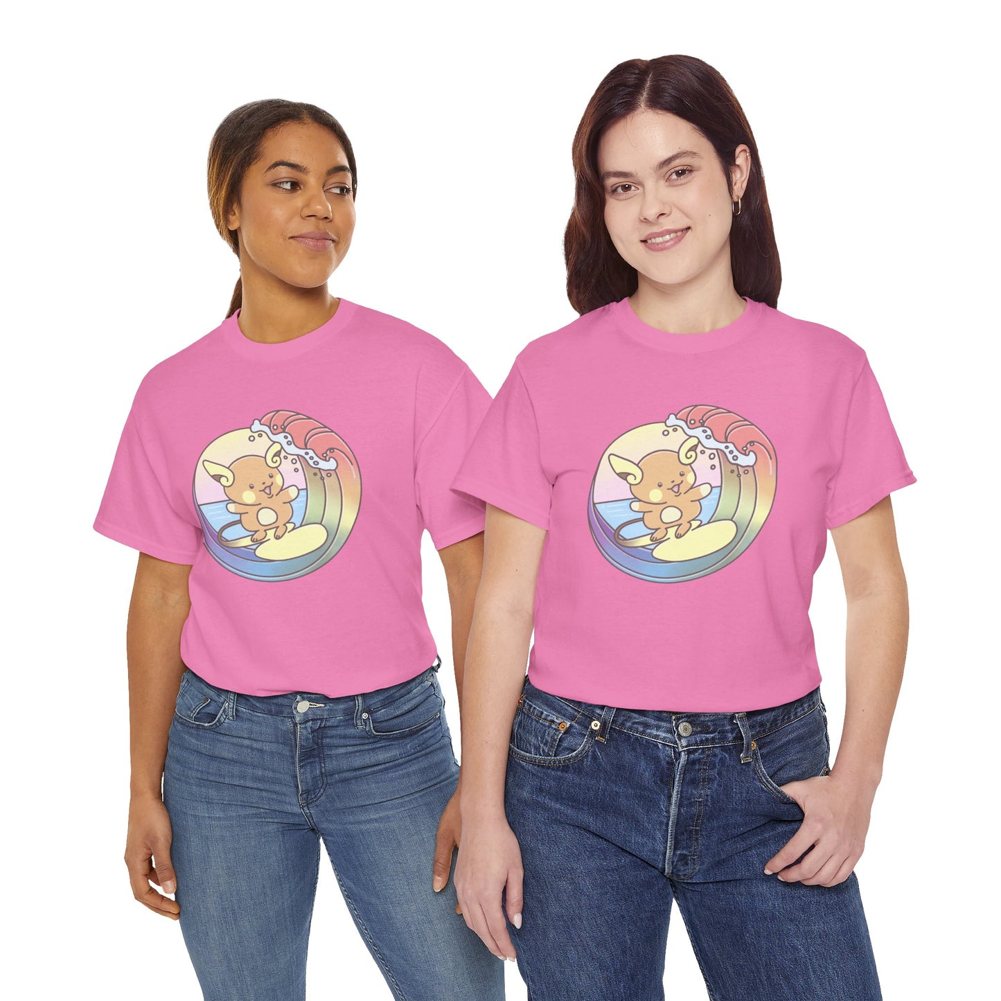 Rainbow surfer unisex shirt from organic cotton (US market)