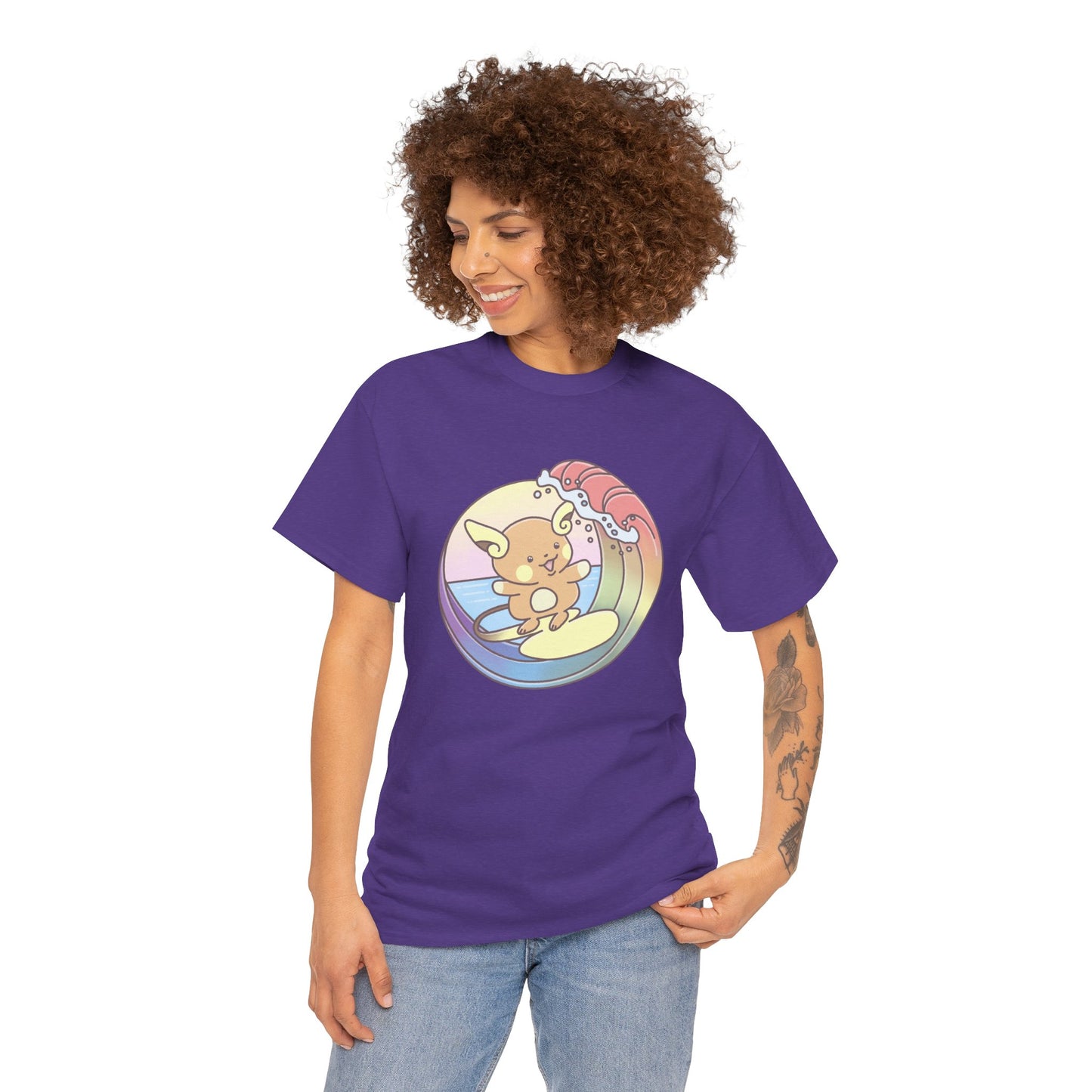 Rainbow surfer unisex shirt from organic cotton (US market)