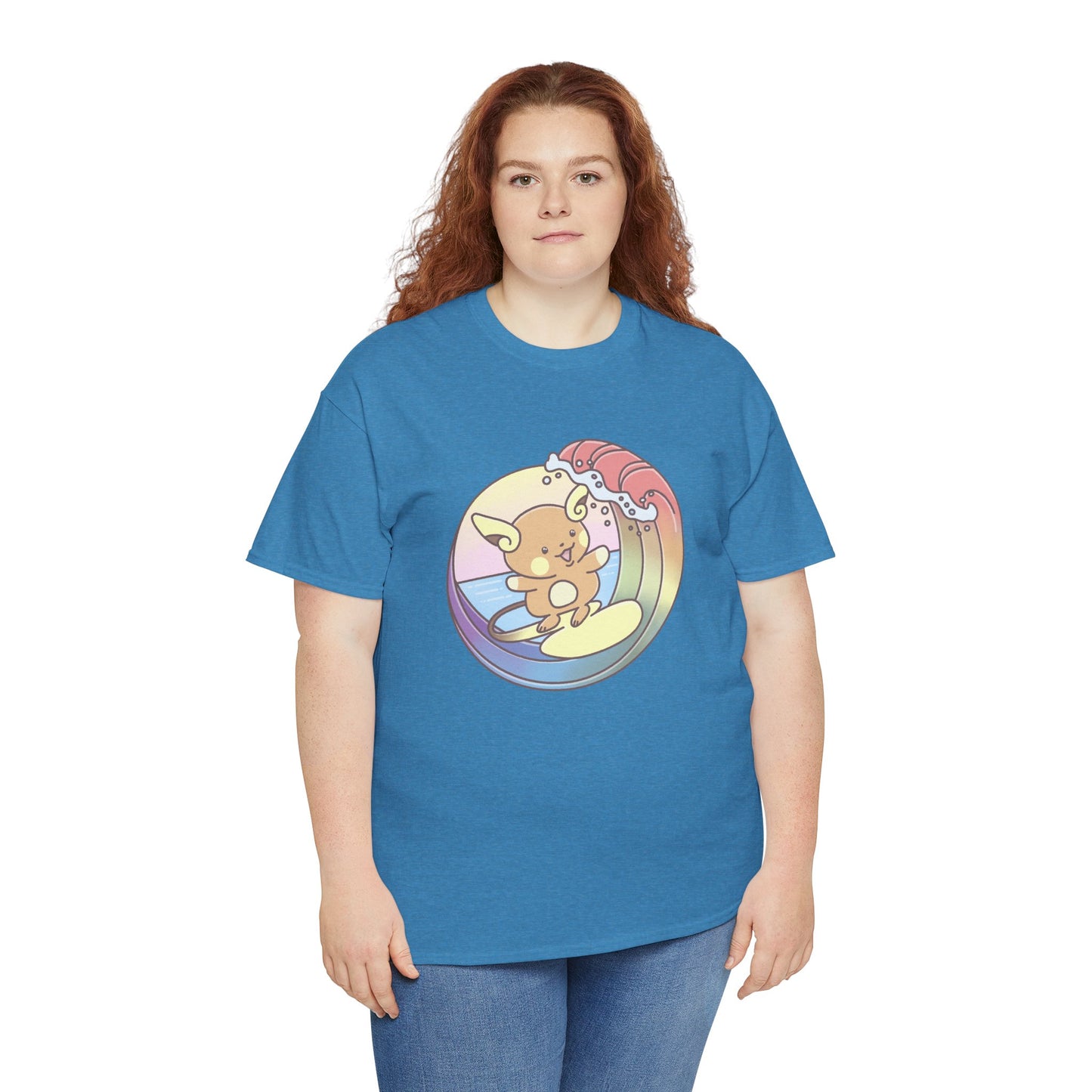 Rainbow surfer unisex shirt from organic cotton (US market)