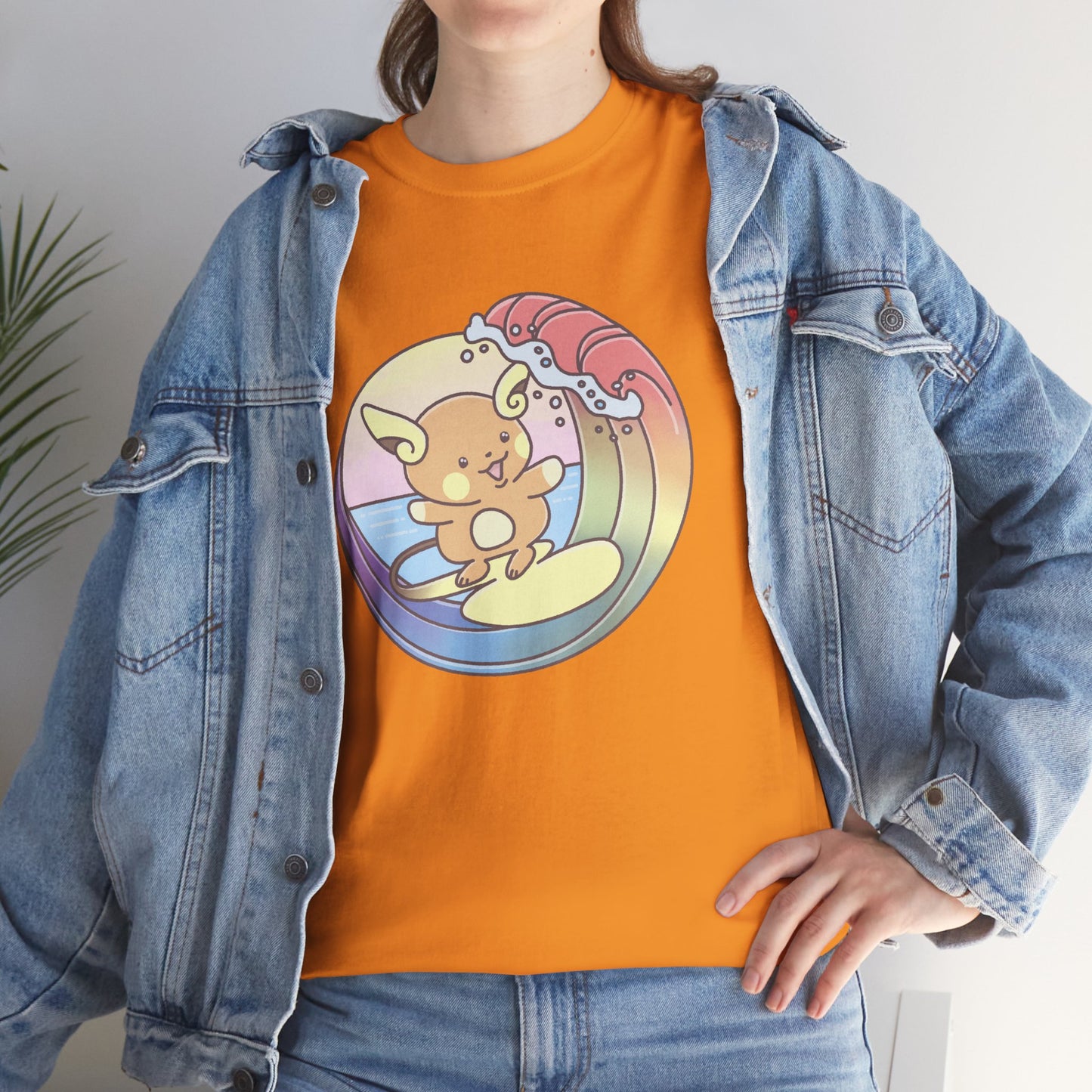 Rainbow surfer unisex shirt from organic cotton (US market)