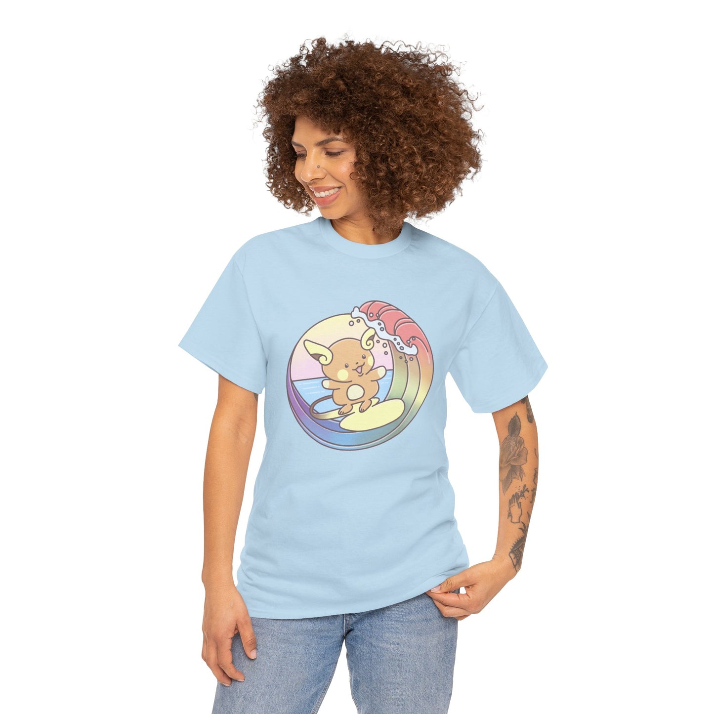 Rainbow surfer unisex shirt from organic cotton (US market)