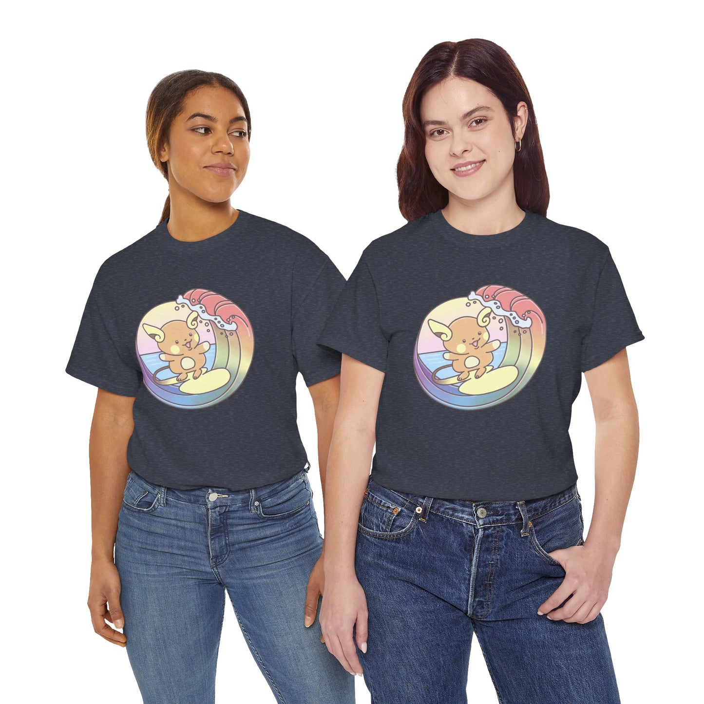 Rainbow surfer unisex shirt from organic cotton (US market)