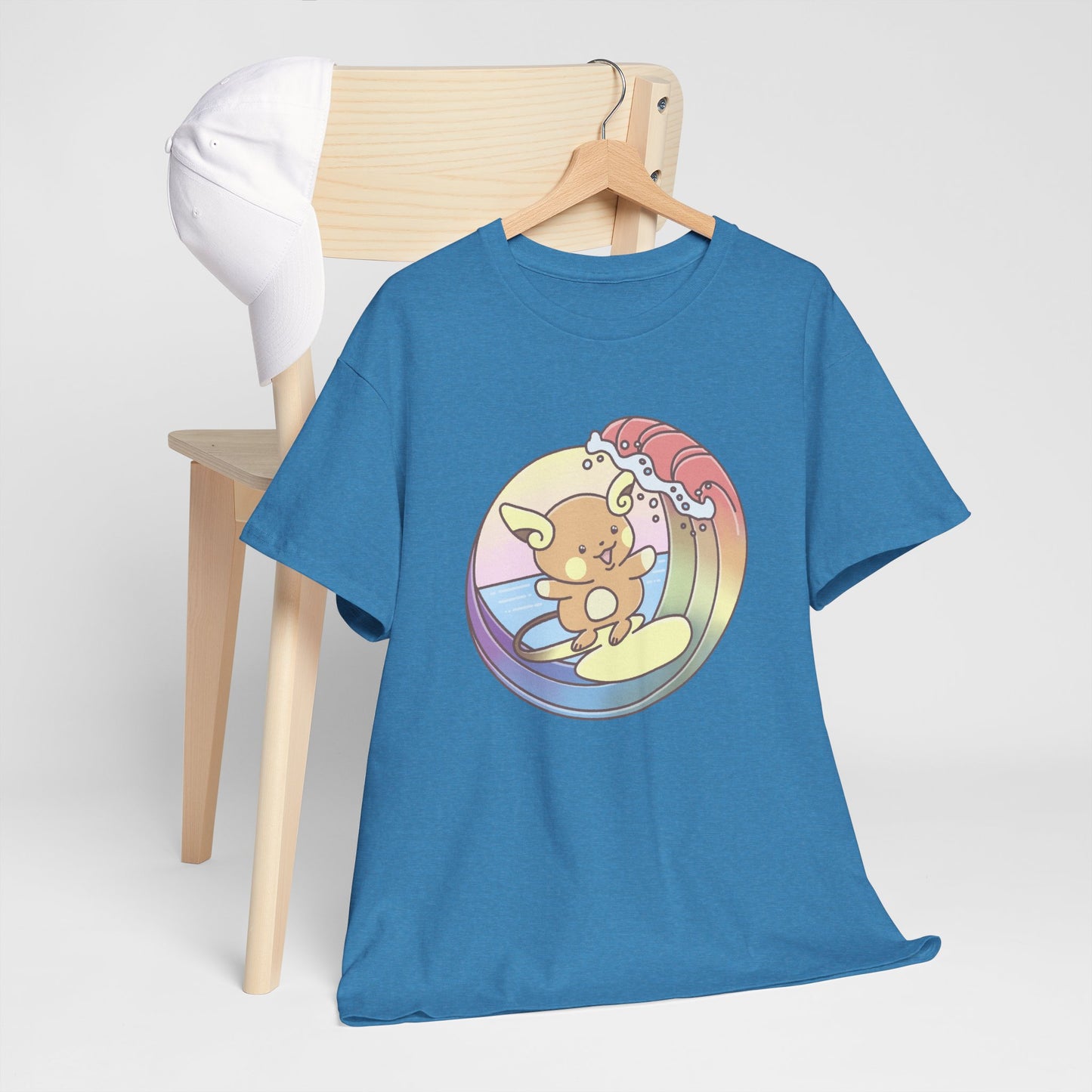 Rainbow surfer unisex shirt from organic cotton (US market)