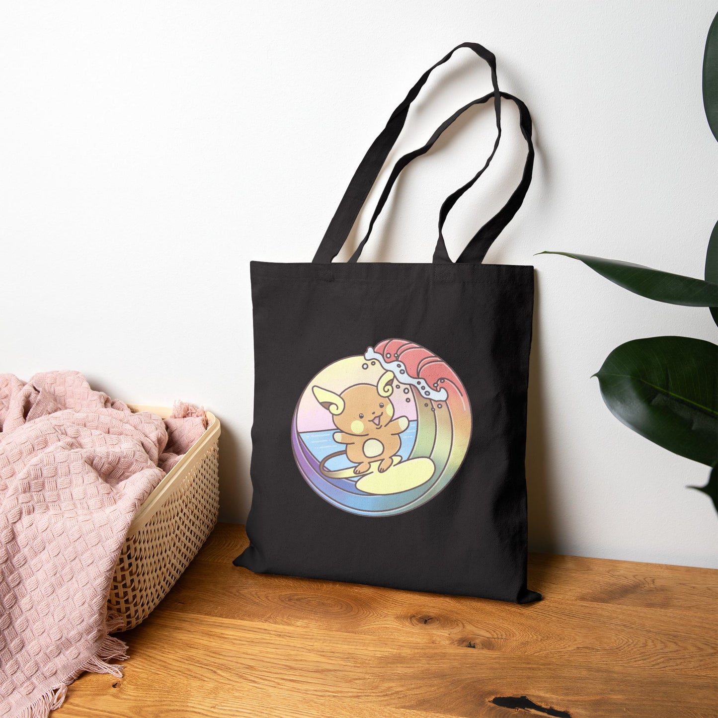 Rainbow surfer tote bag  (US market)