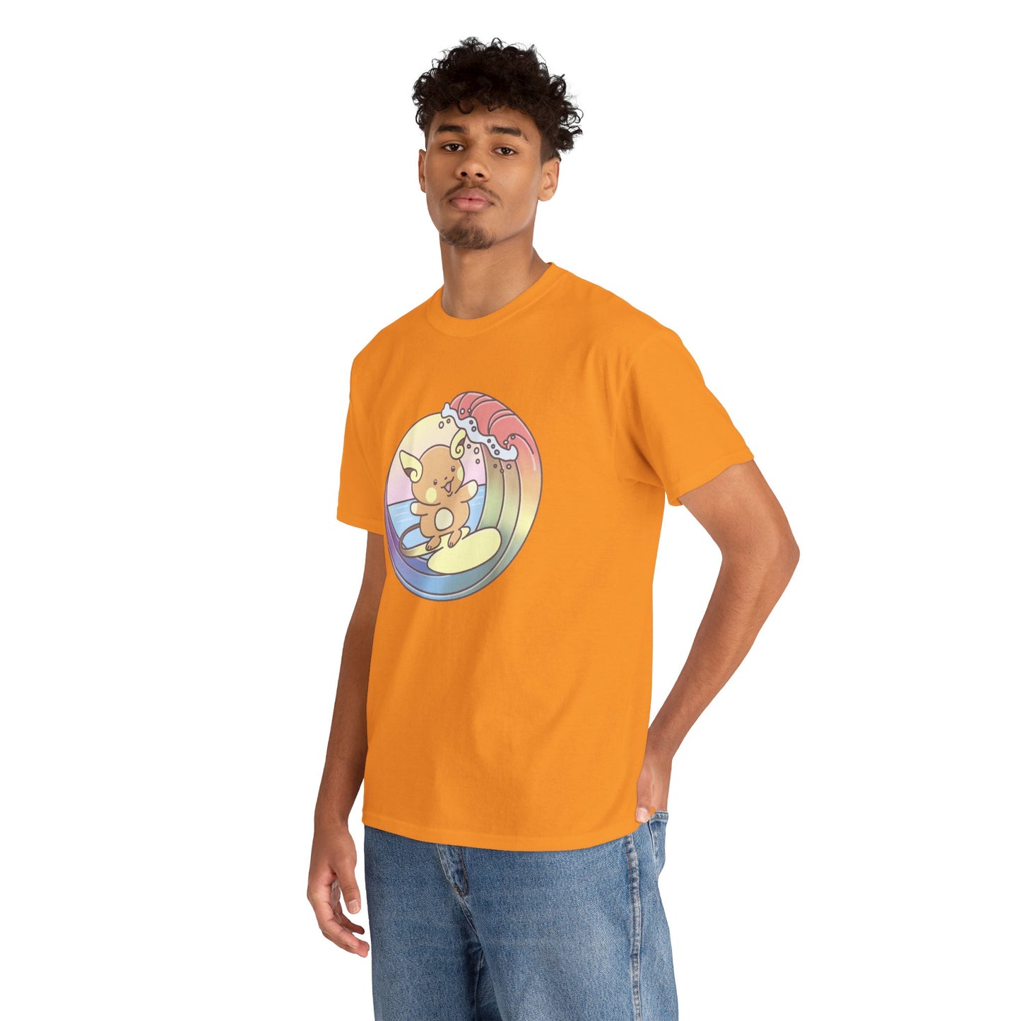 Rainbow surfer unisex shirt from organic cotton (US market)
