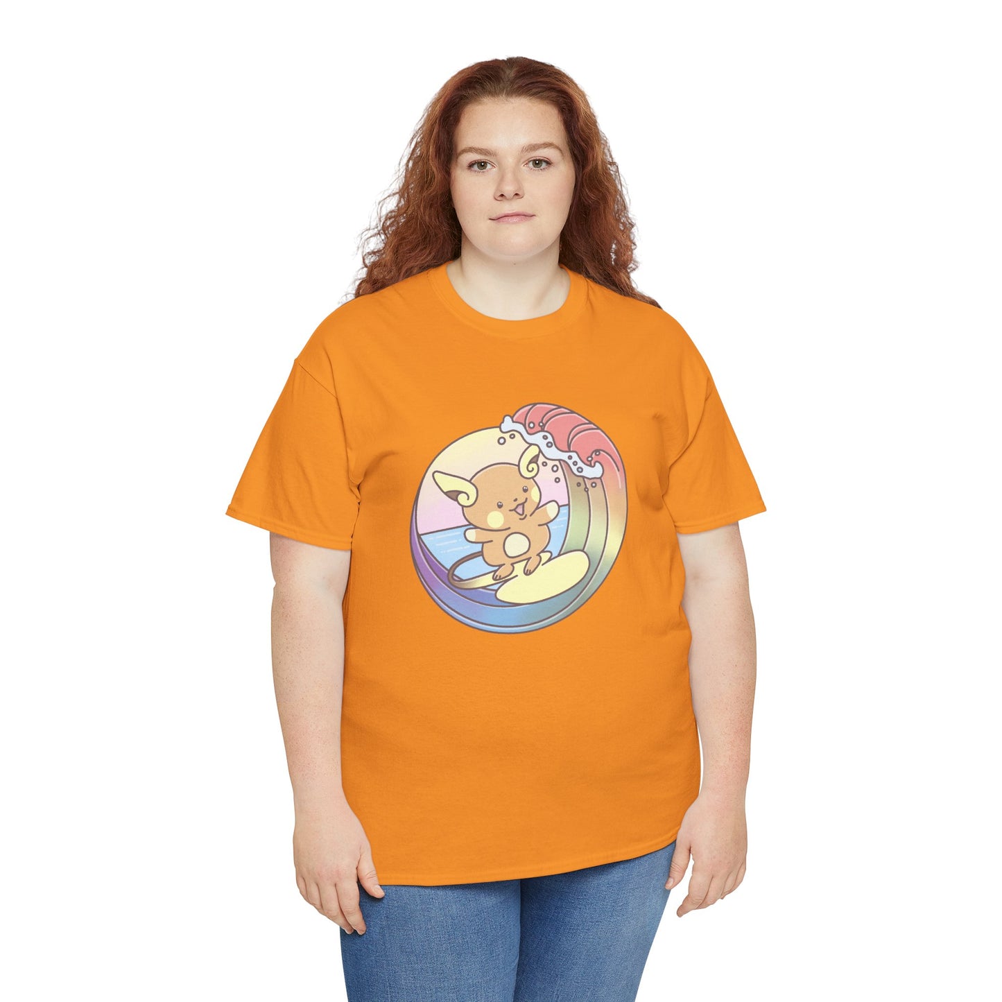 Rainbow surfer unisex shirt from organic cotton (US market)