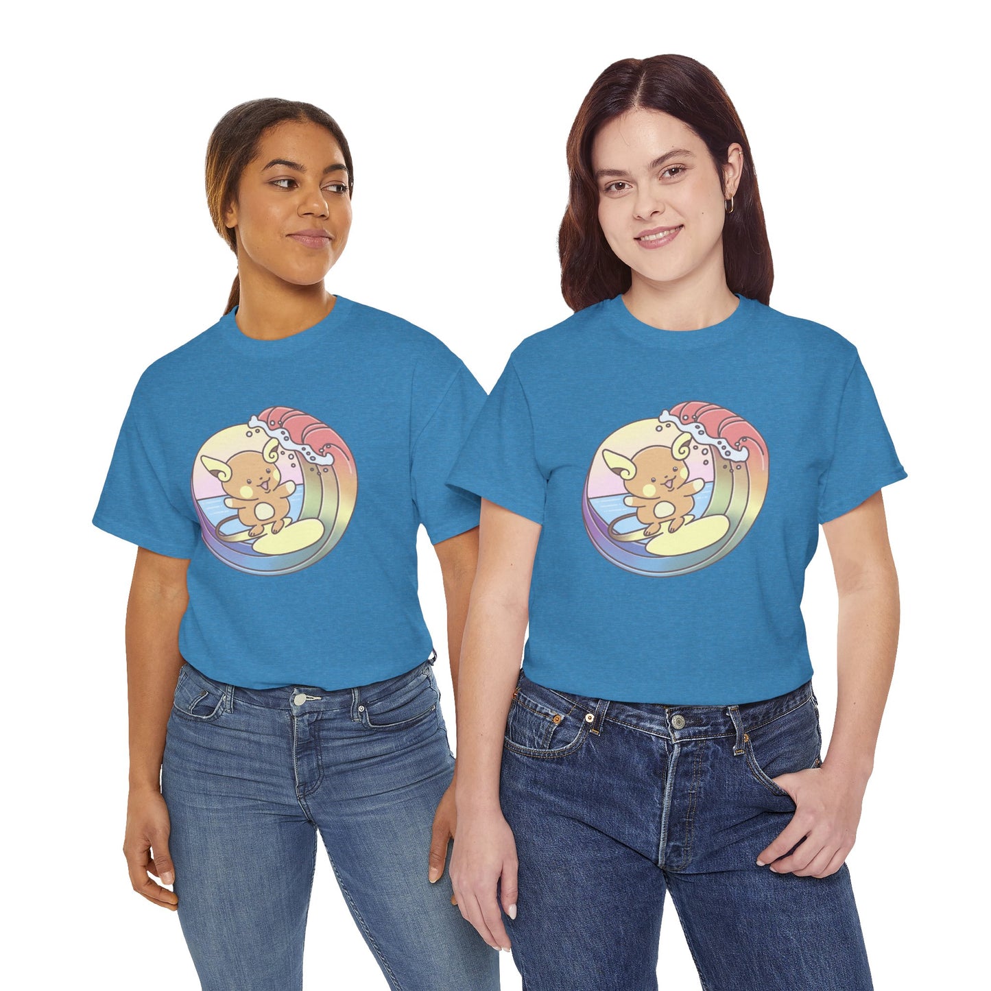 Rainbow surfer unisex shirt from organic cotton (US market)