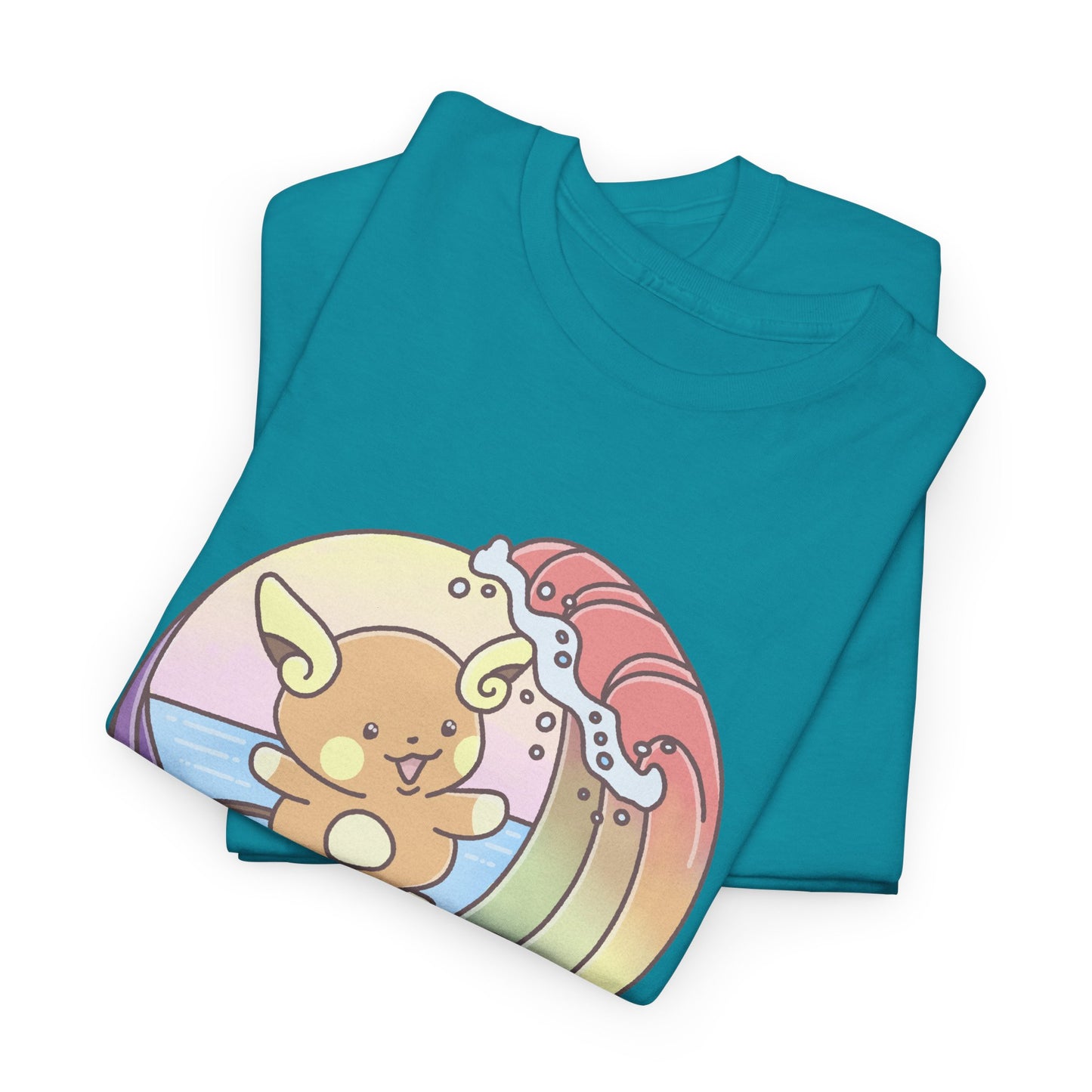 Rainbow surfer unisex shirt from organic cotton (US market)