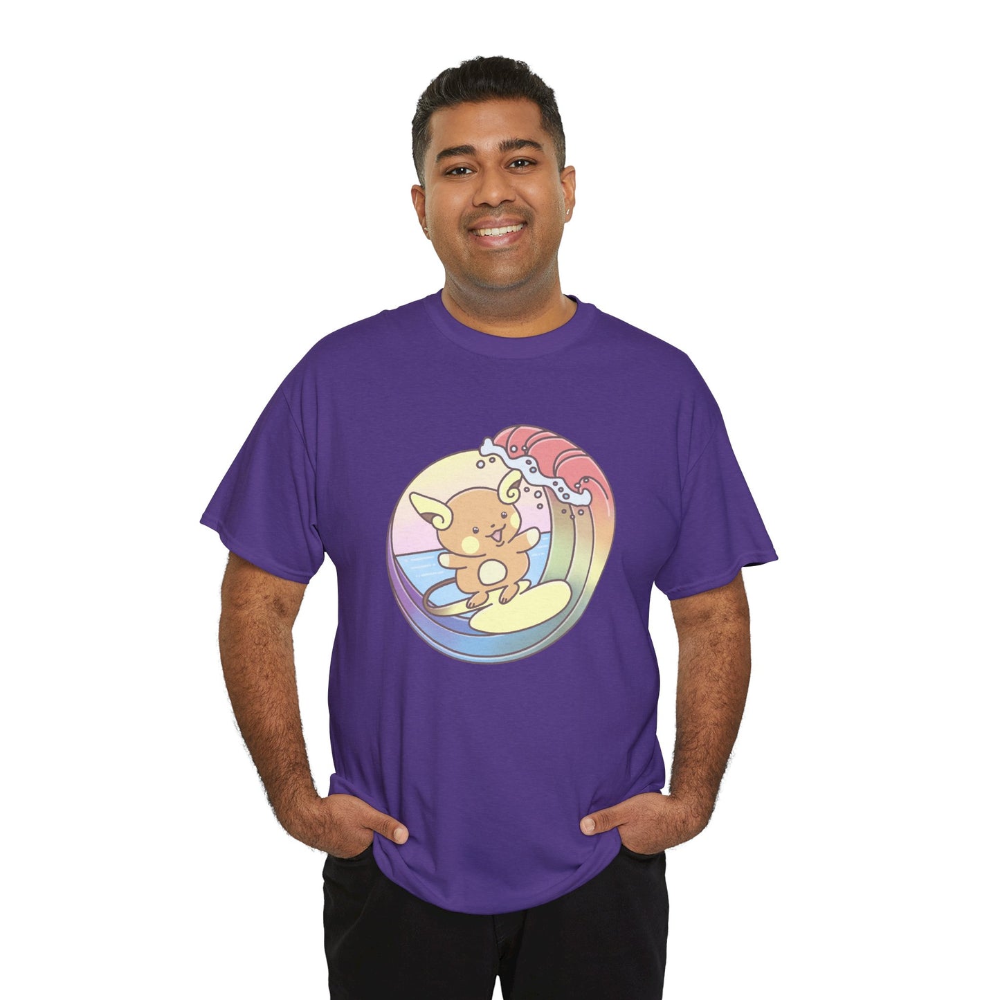 Rainbow surfer unisex shirt from organic cotton (US market)