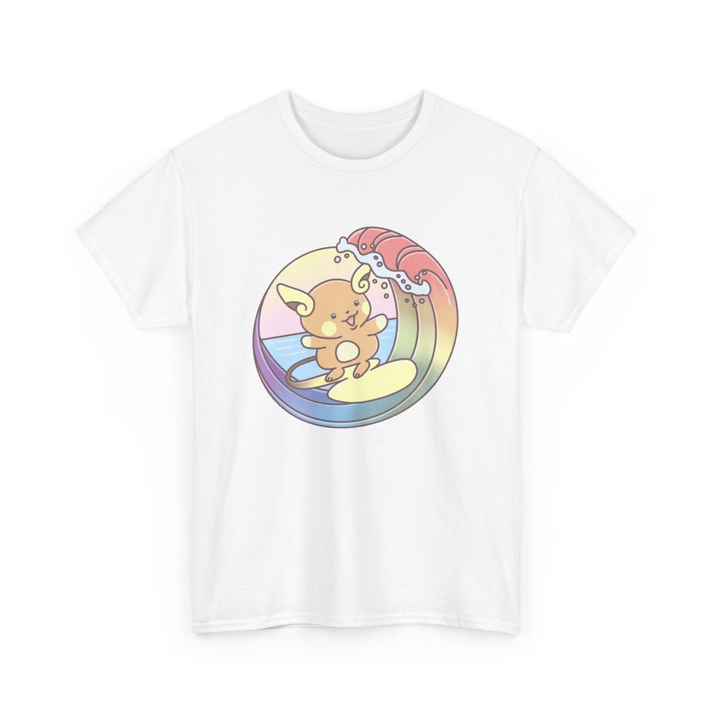 Rainbow surfer unisex shirt from organic cotton (US market)