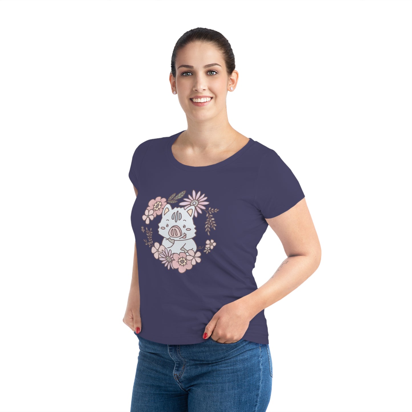 Inocchi's flower women's shirt from organic cotton (EU market)