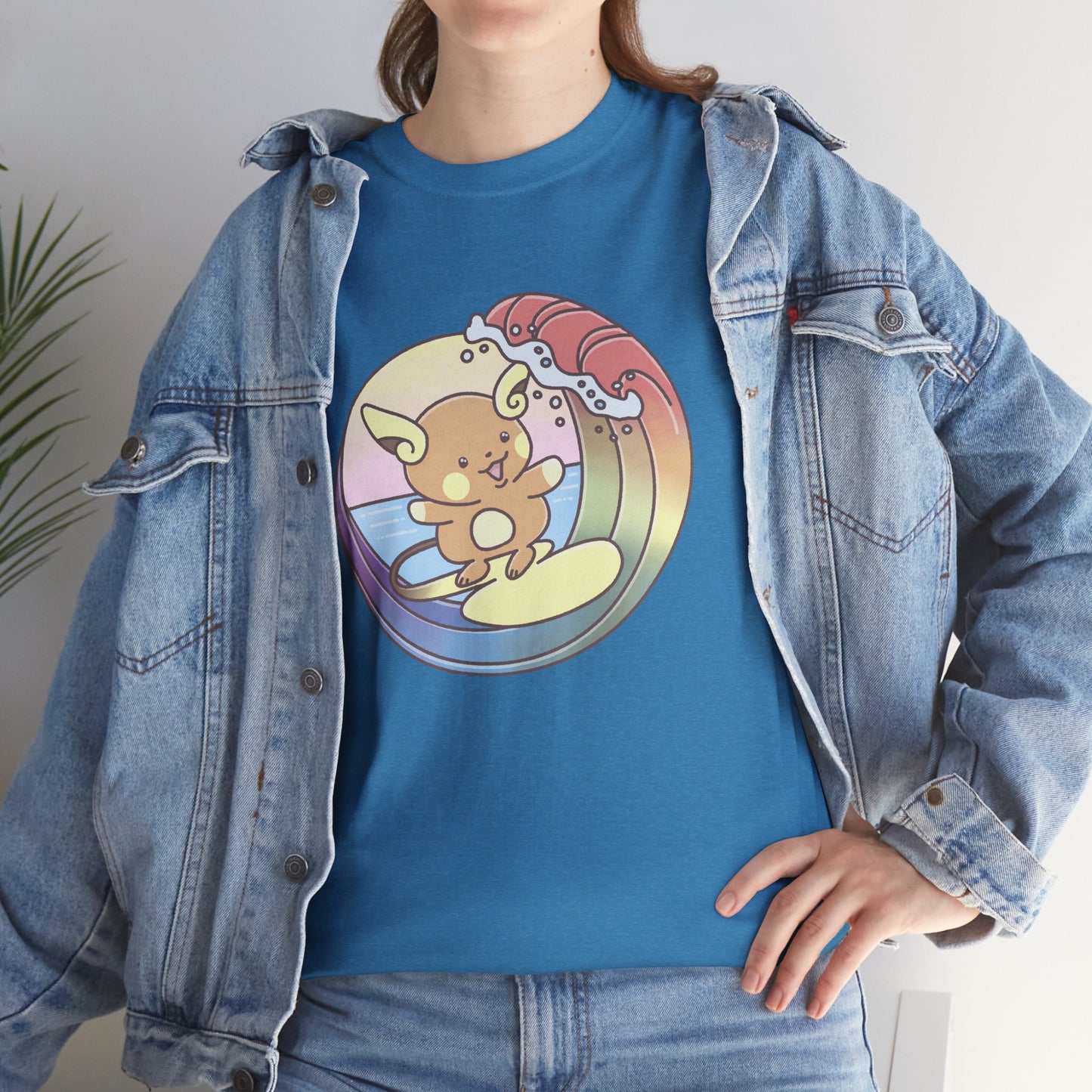 Rainbow surfer unisex shirt from organic cotton (US market)