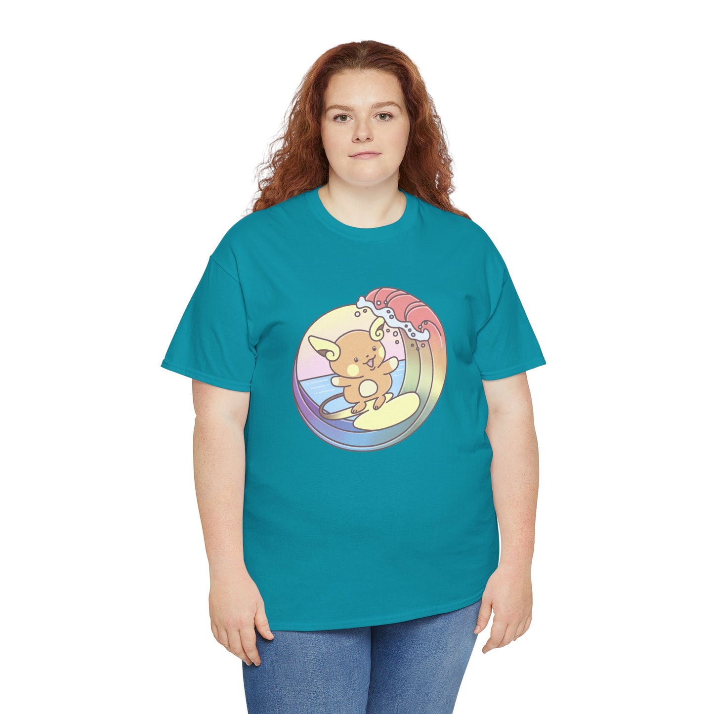 Rainbow surfer unisex shirt from organic cotton (US market)