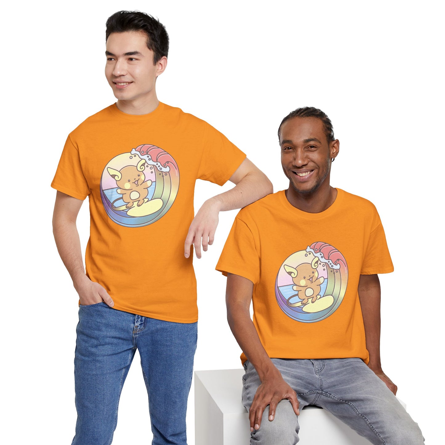Rainbow surfer unisex shirt from organic cotton (US market)