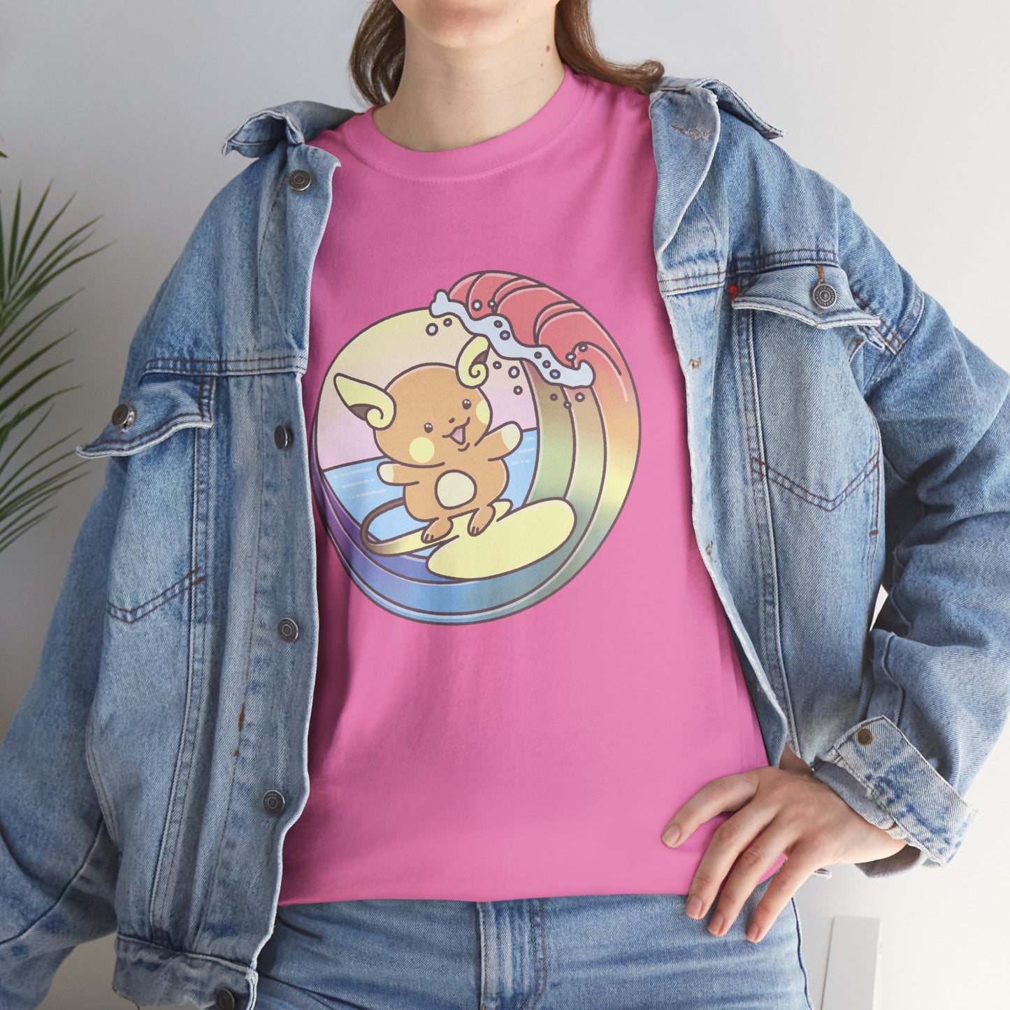 Rainbow surfer unisex shirt from organic cotton (US market)