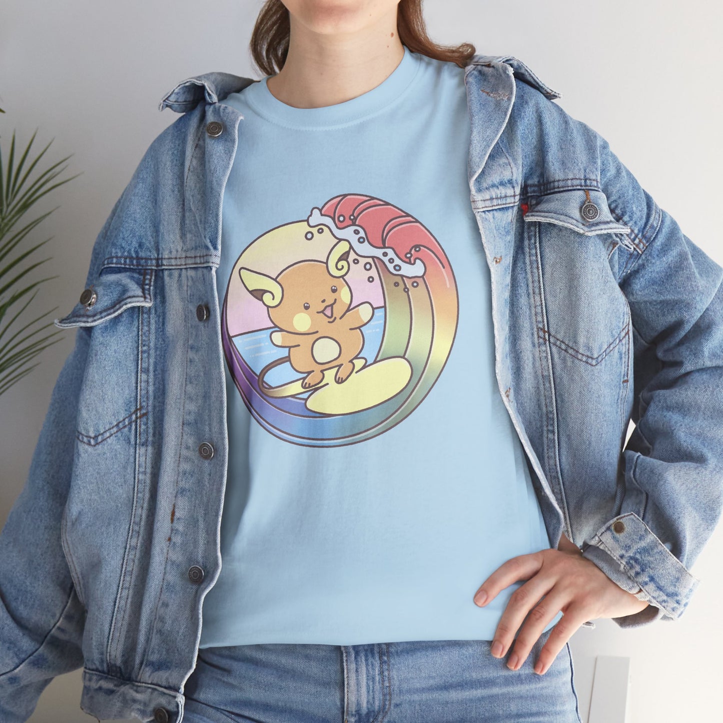 Rainbow surfer unisex shirt from organic cotton (US market)