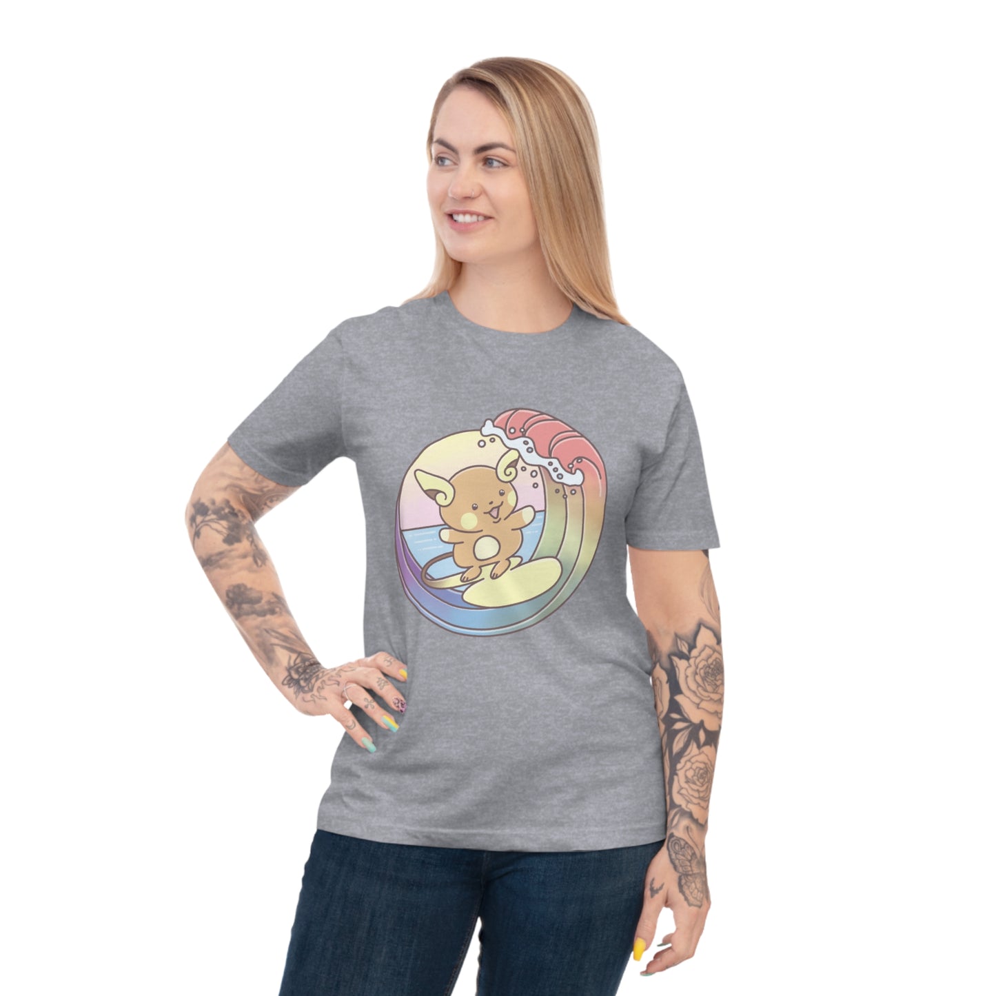 Rainbow surfer unisex shirt from organic cotton (EU market)