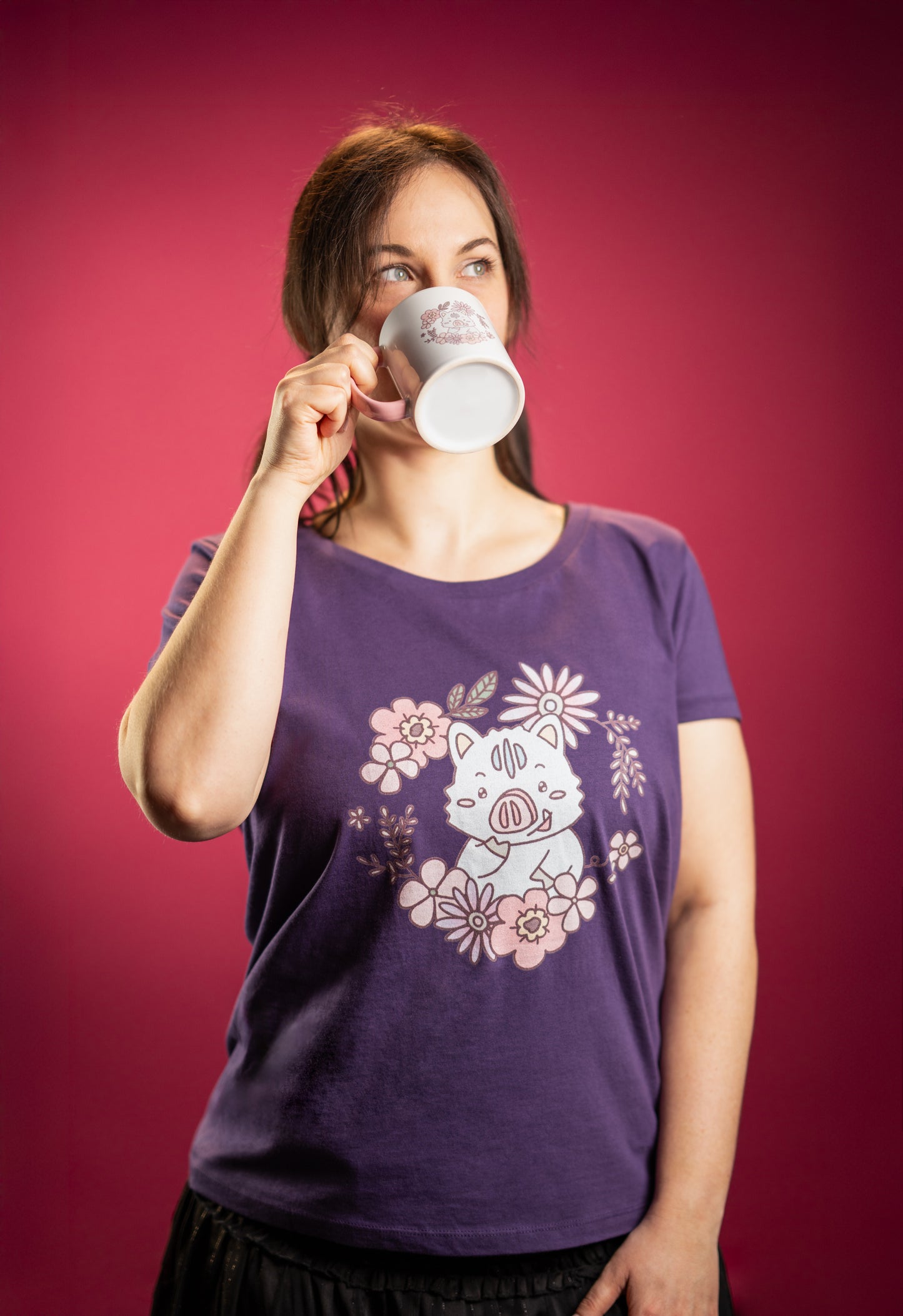 Inocchi's flower women's shirt from organic cotton (EU market)