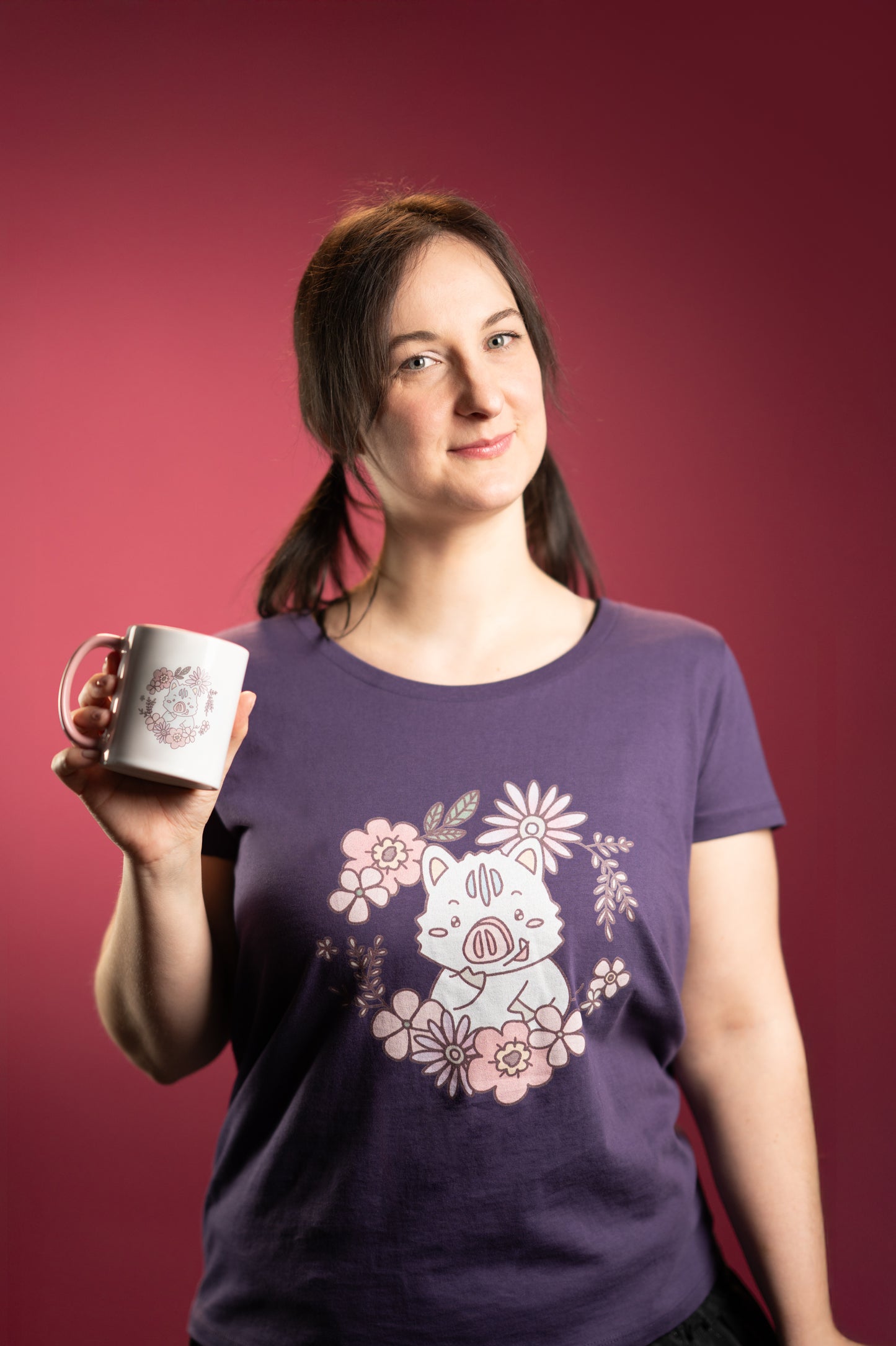 Inocchi's flower women's shirt from organic cotton (EU market)