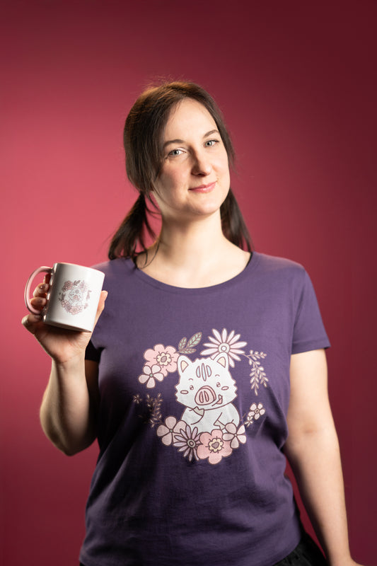 Inocchi's flower women's shirt from organic cotton (EU market)