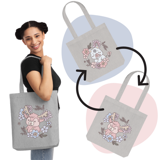 Shikataro & Inocchi's two-sided spring flower tote bag  (EU market)