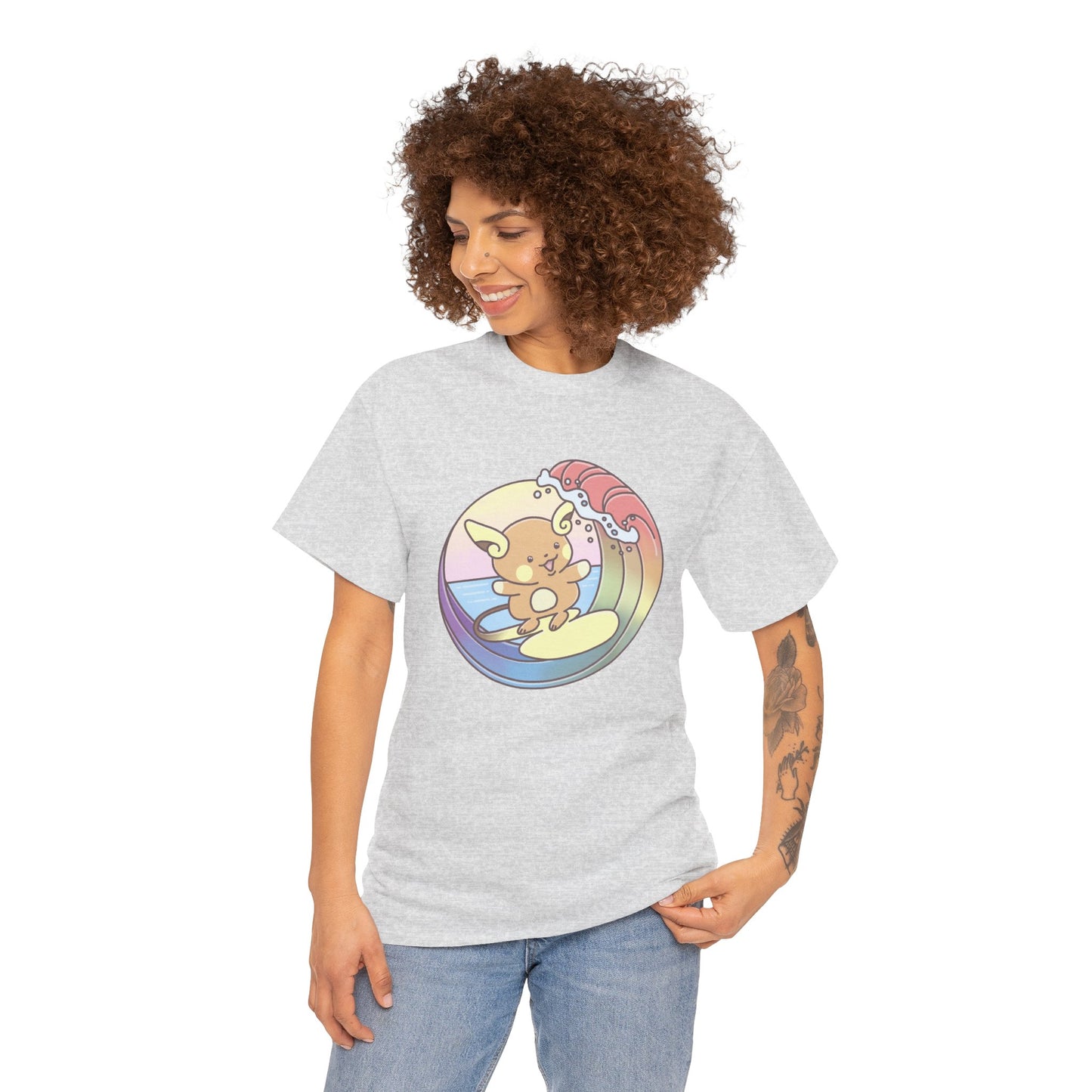 Rainbow surfer unisex shirt from organic cotton (US market)