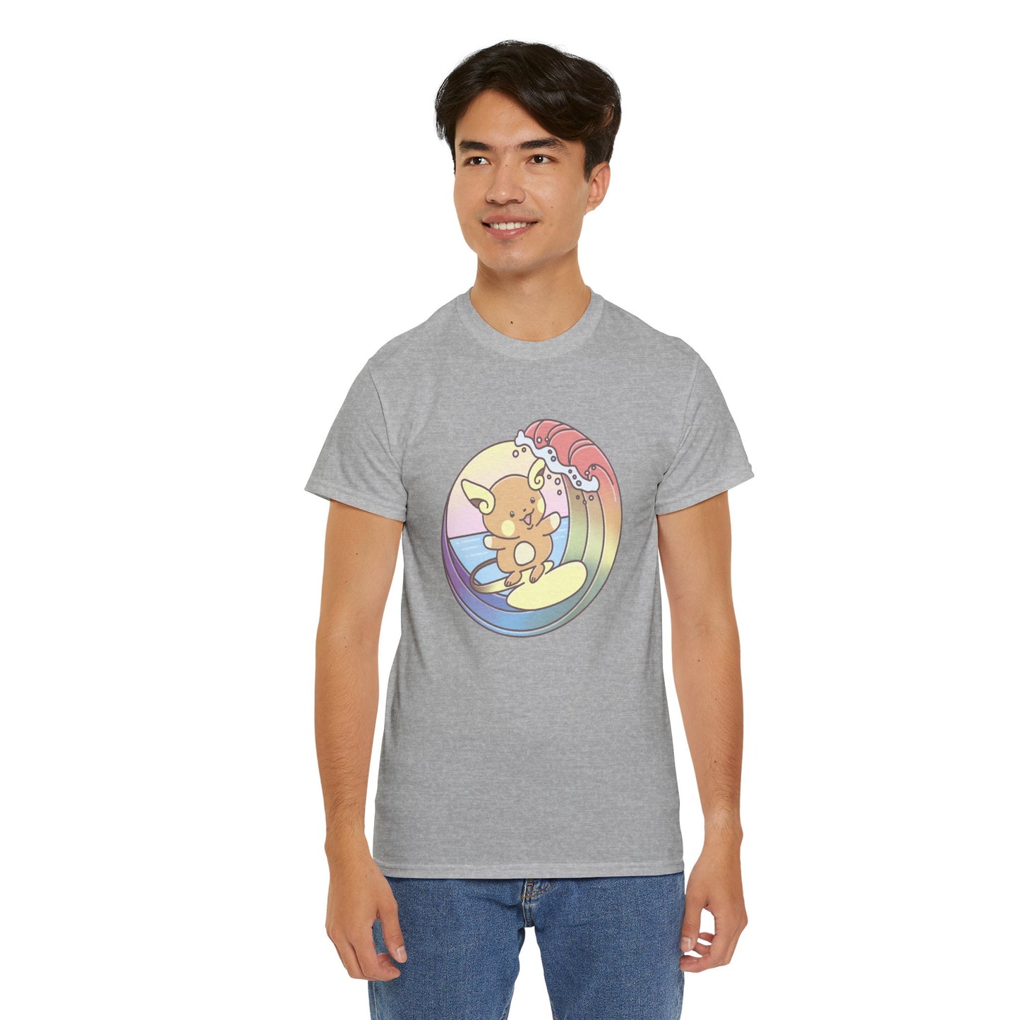 Rainbow surfer unisex shirt from organic cotton (US market)