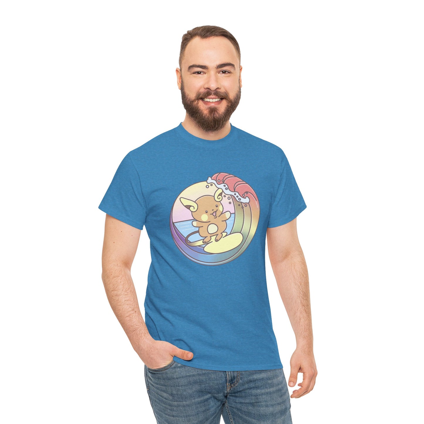 Rainbow surfer unisex shirt from organic cotton (US market)