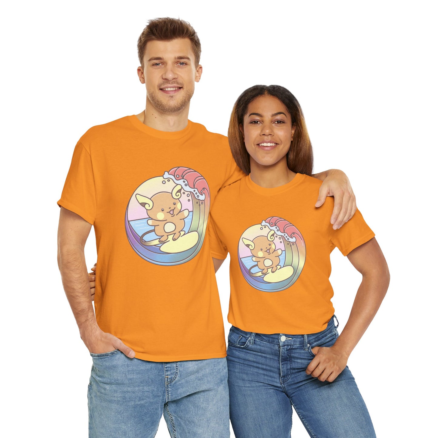 Rainbow surfer unisex shirt from organic cotton (US market)