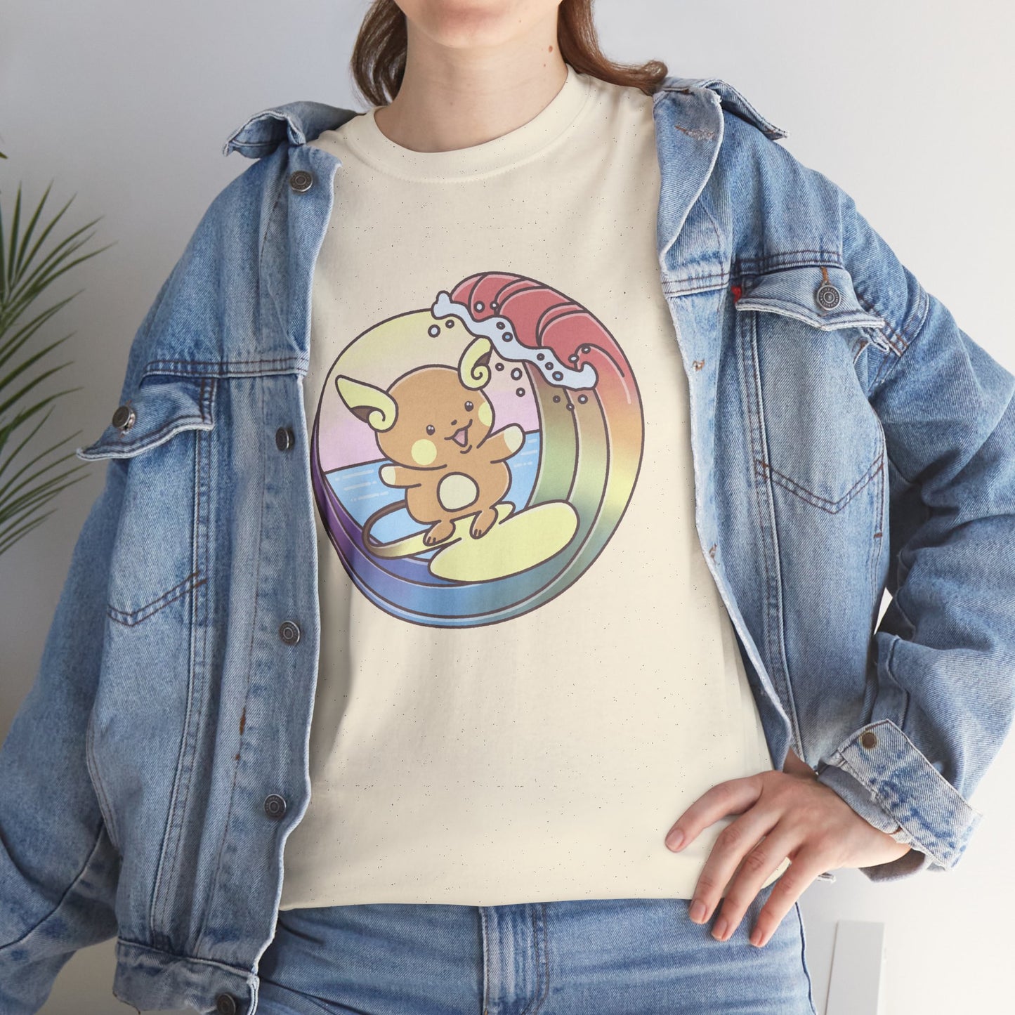 Rainbow surfer unisex shirt from organic cotton (US market)