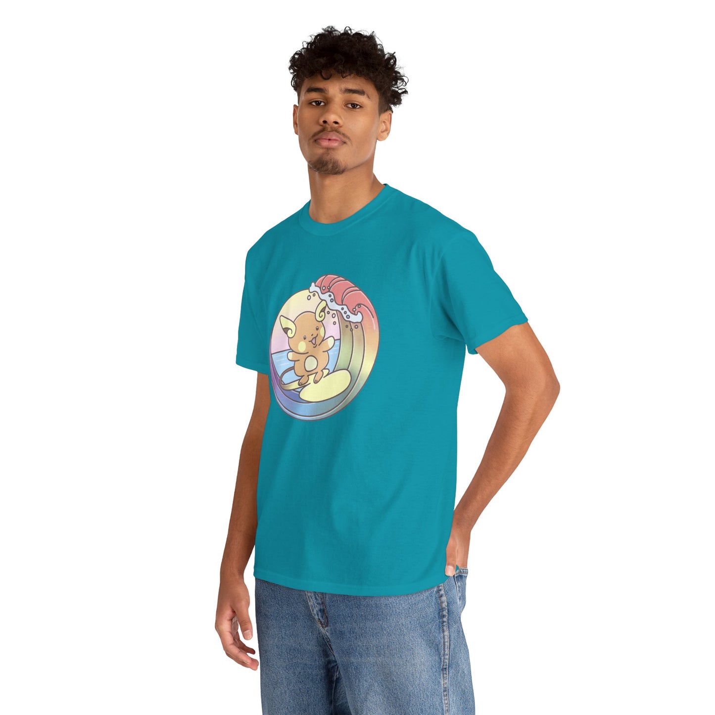 Rainbow surfer unisex shirt from organic cotton (US market)