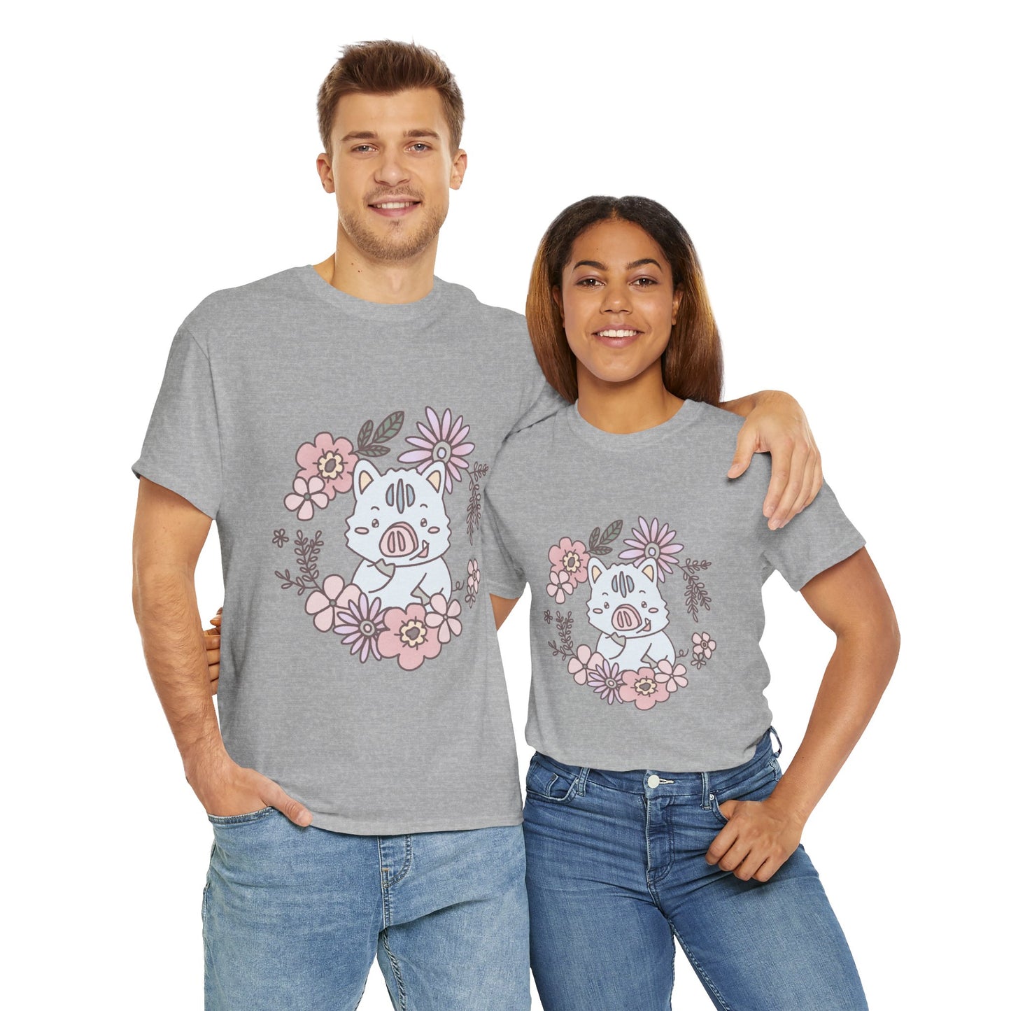 Inocchi's flower unisex shirt from organic cotton (US market)