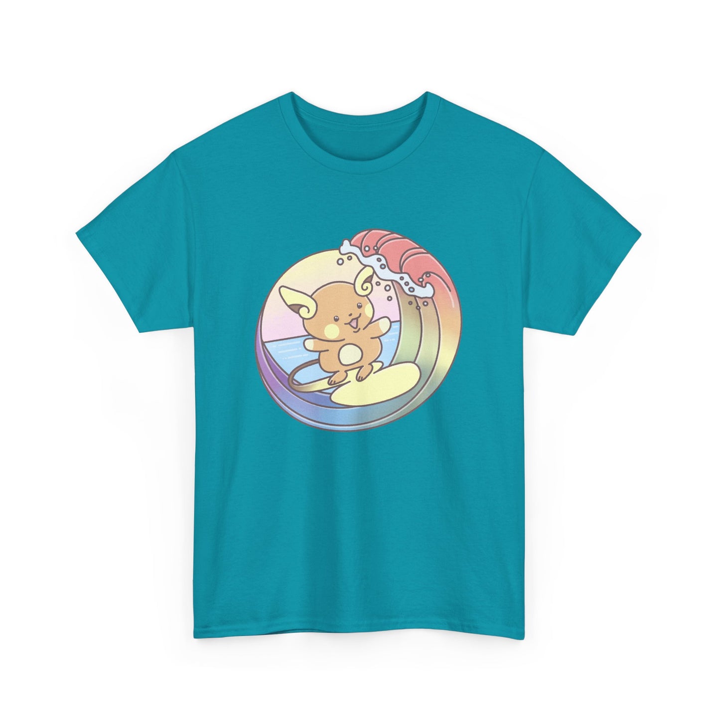 Rainbow surfer unisex shirt from organic cotton (US market)