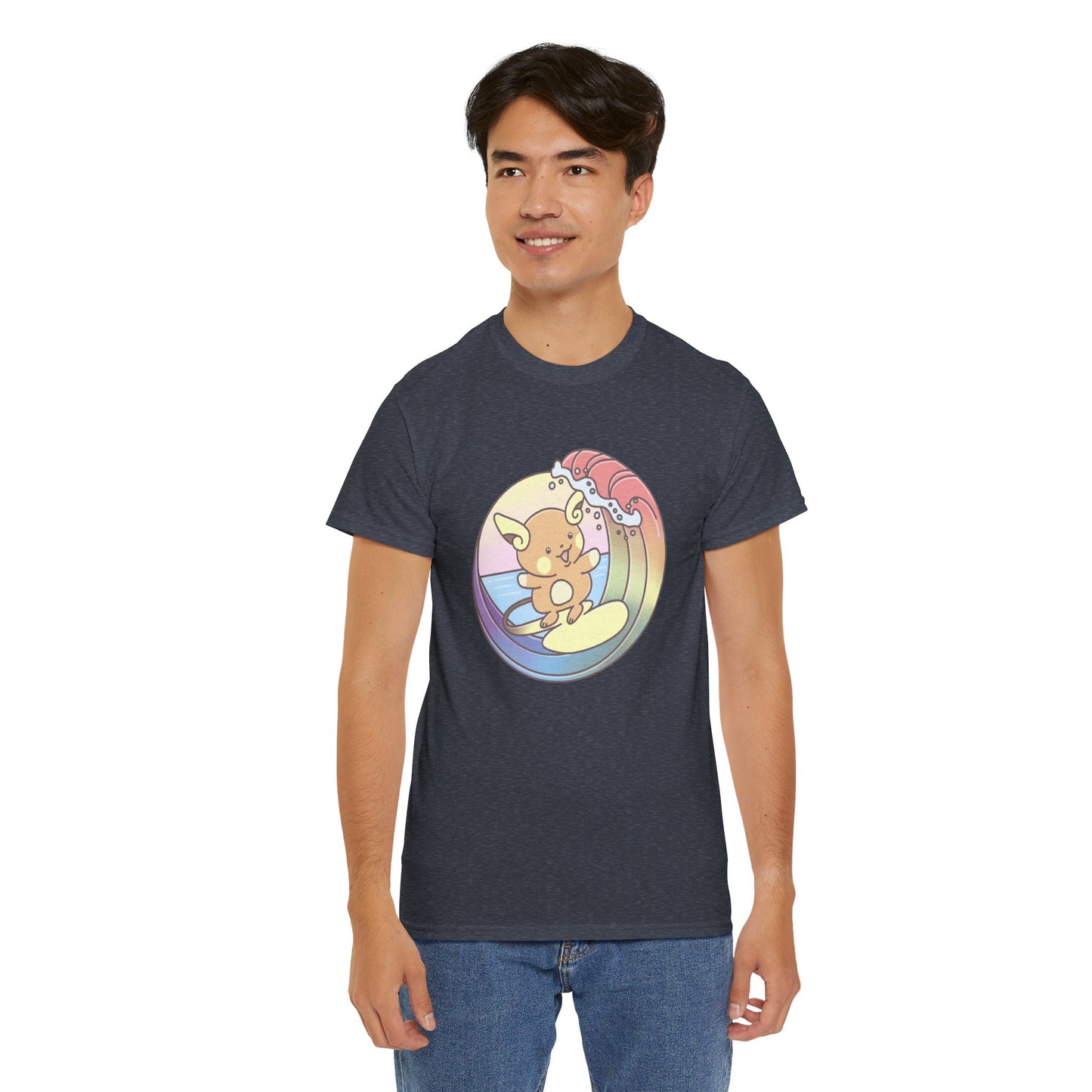 Rainbow surfer unisex shirt from organic cotton (US market)
