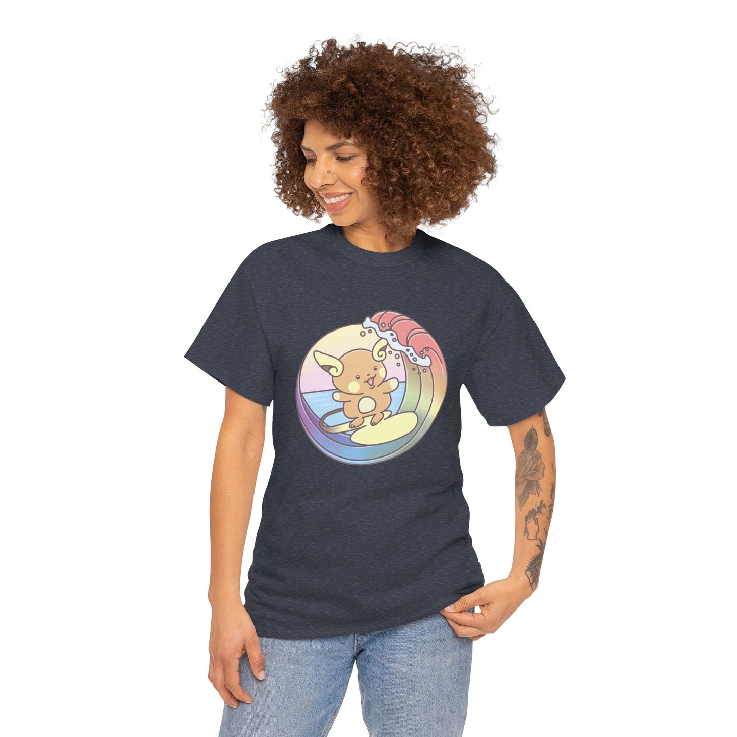 Rainbow surfer unisex shirt from organic cotton (US market)