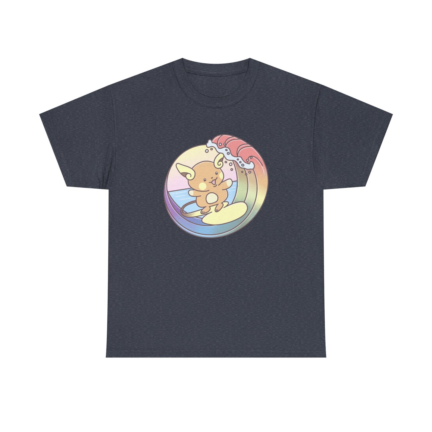 Rainbow surfer unisex shirt from organic cotton (US market)