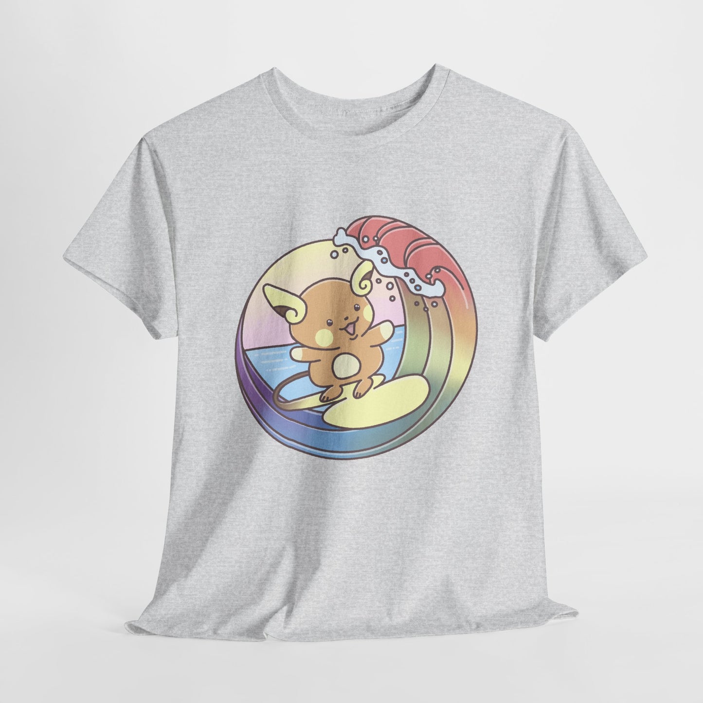Rainbow surfer unisex shirt from organic cotton (US market)