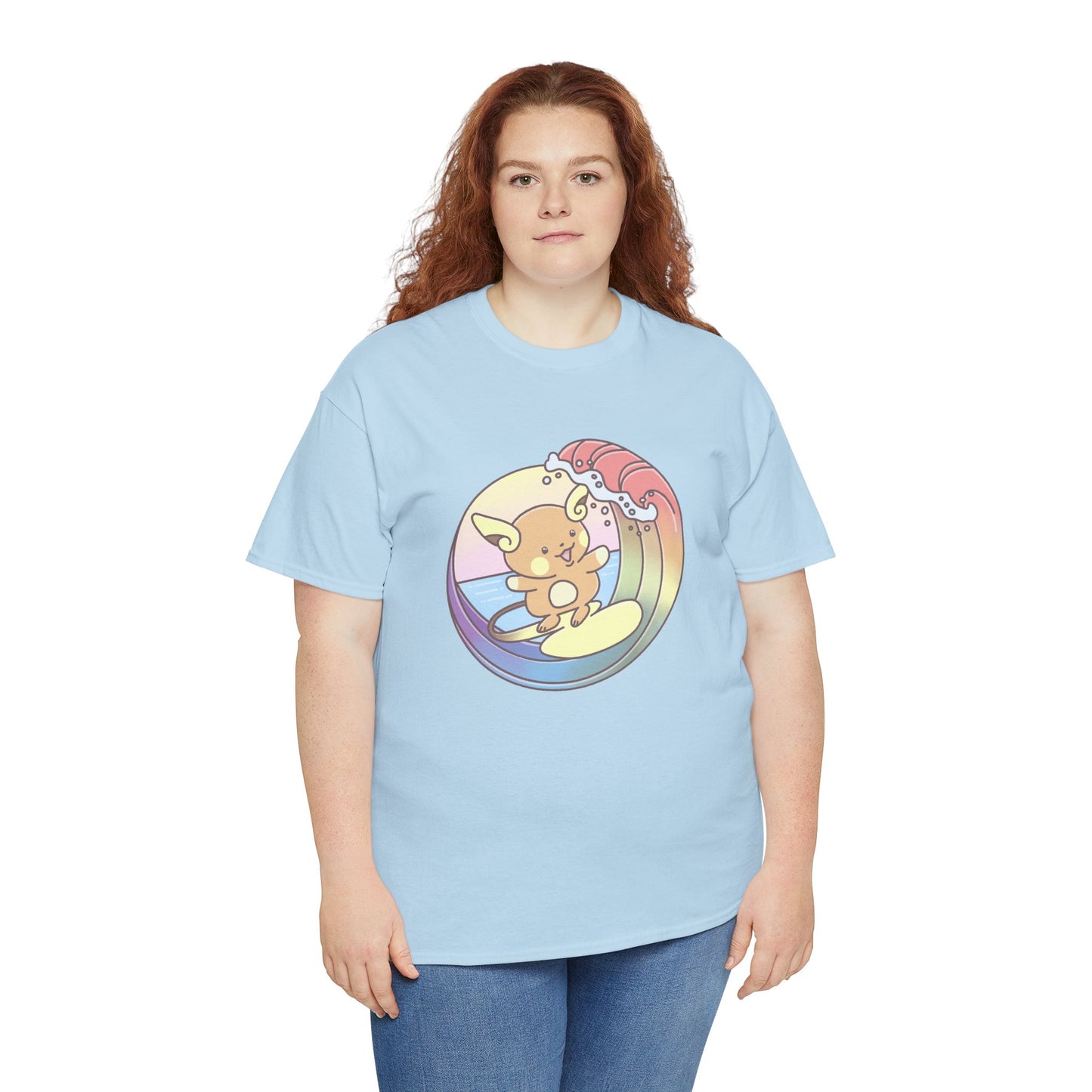 Rainbow surfer unisex shirt from organic cotton (US market)
