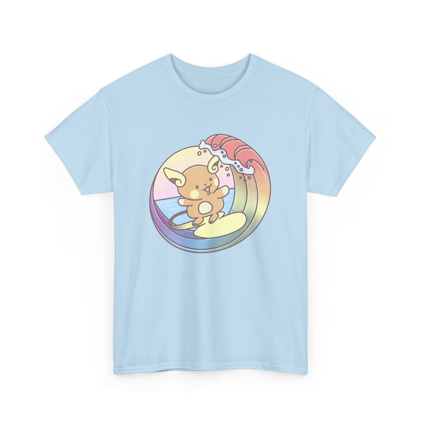Rainbow surfer unisex shirt from organic cotton (US market)