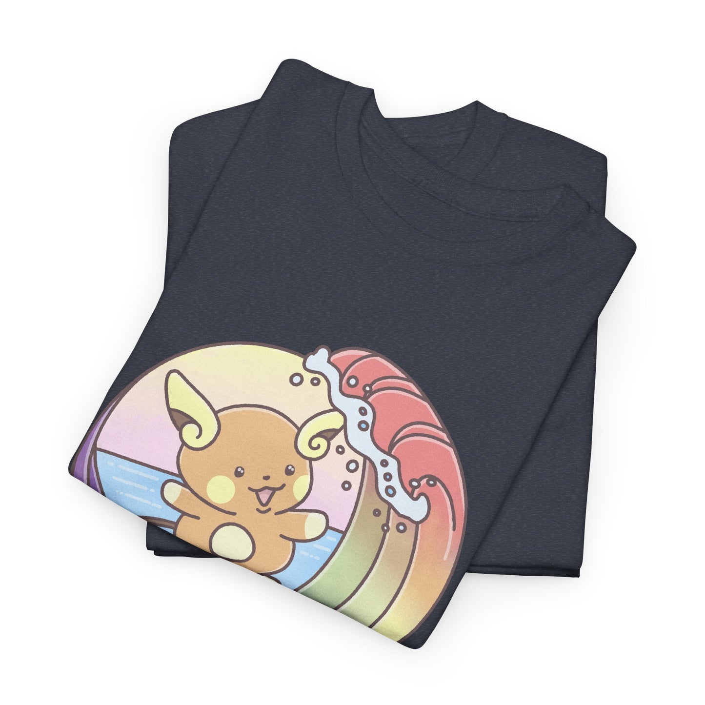 Rainbow surfer unisex shirt from organic cotton (US market)