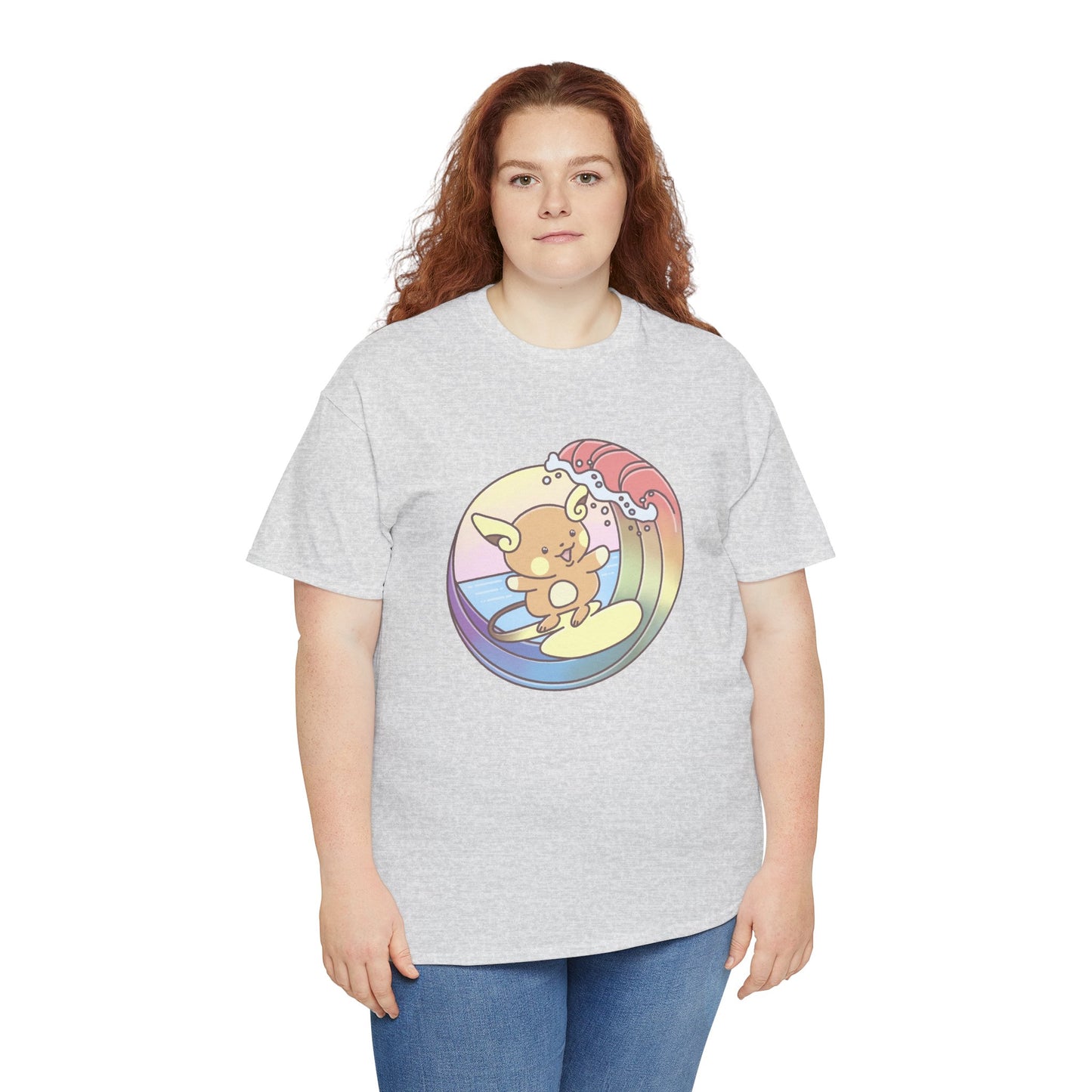 Rainbow surfer unisex shirt from organic cotton (US market)